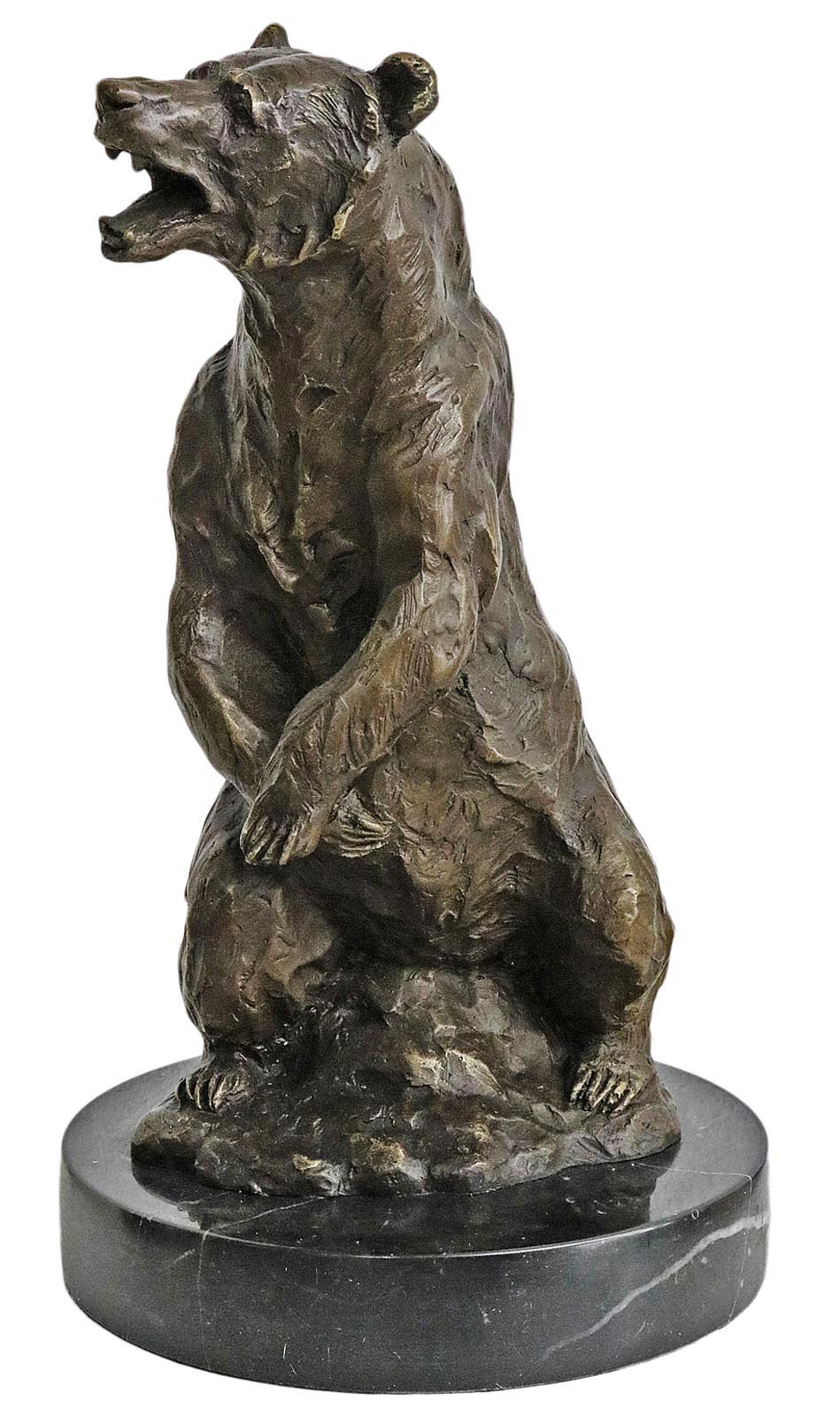 Bronzeskulptur Baunbär Grizzly Bär Bronze Figur Skulptur Antik-Stil 35cm