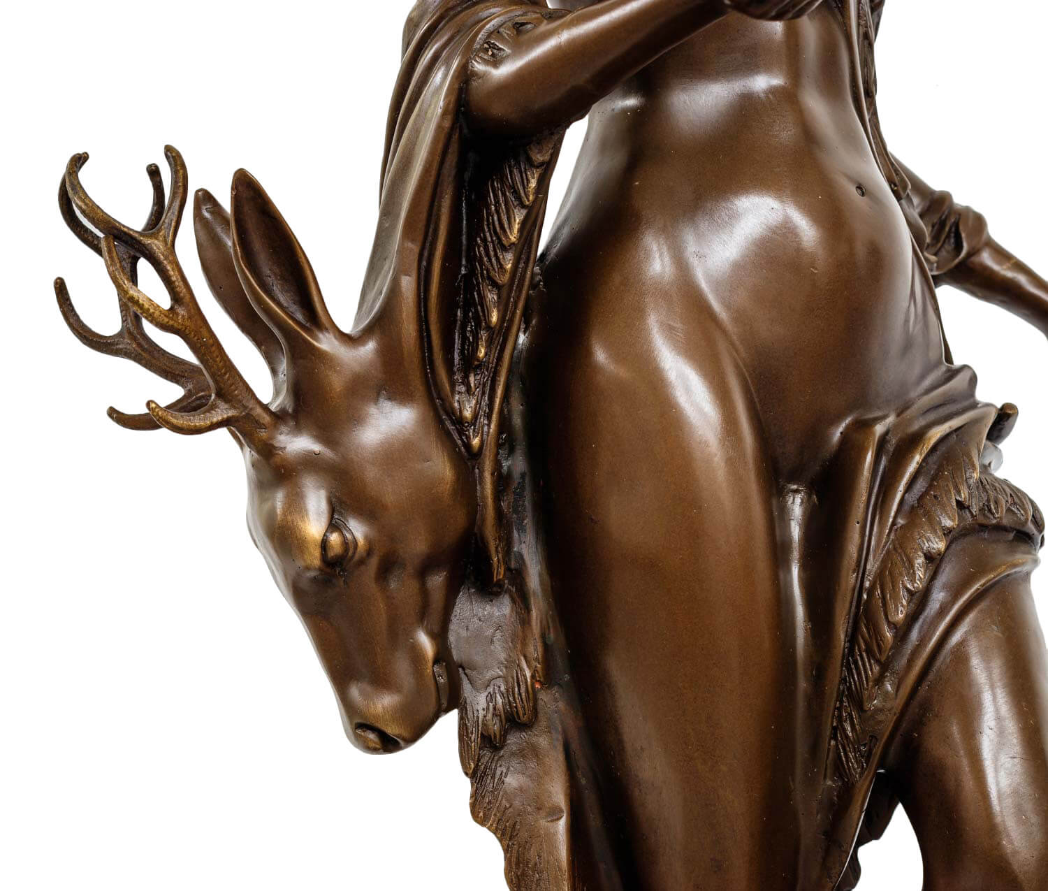Bronzeskulptur Diana Göttin Jagd Antik-Stil Bronze Figur Statue 70cm