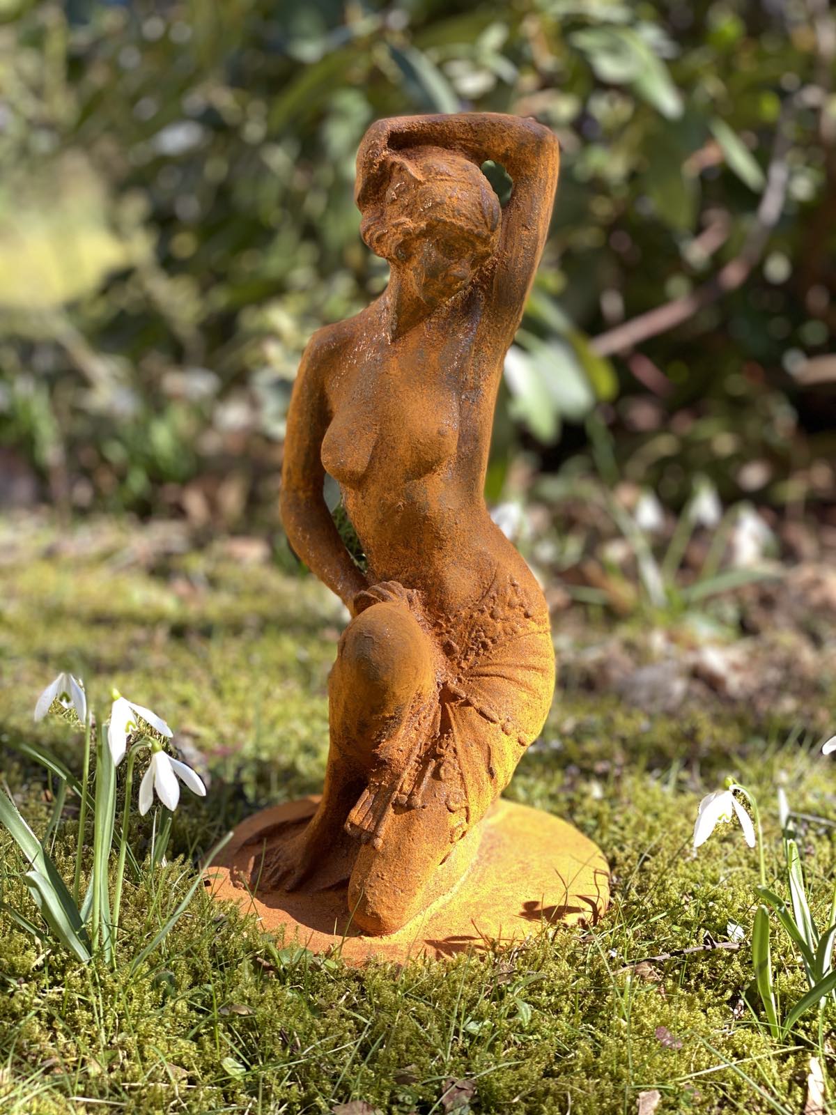 Gartenskulptur Frau Akt Erotik Eisen Garten Rost Eisenfigur Skulptur Antik-Stil