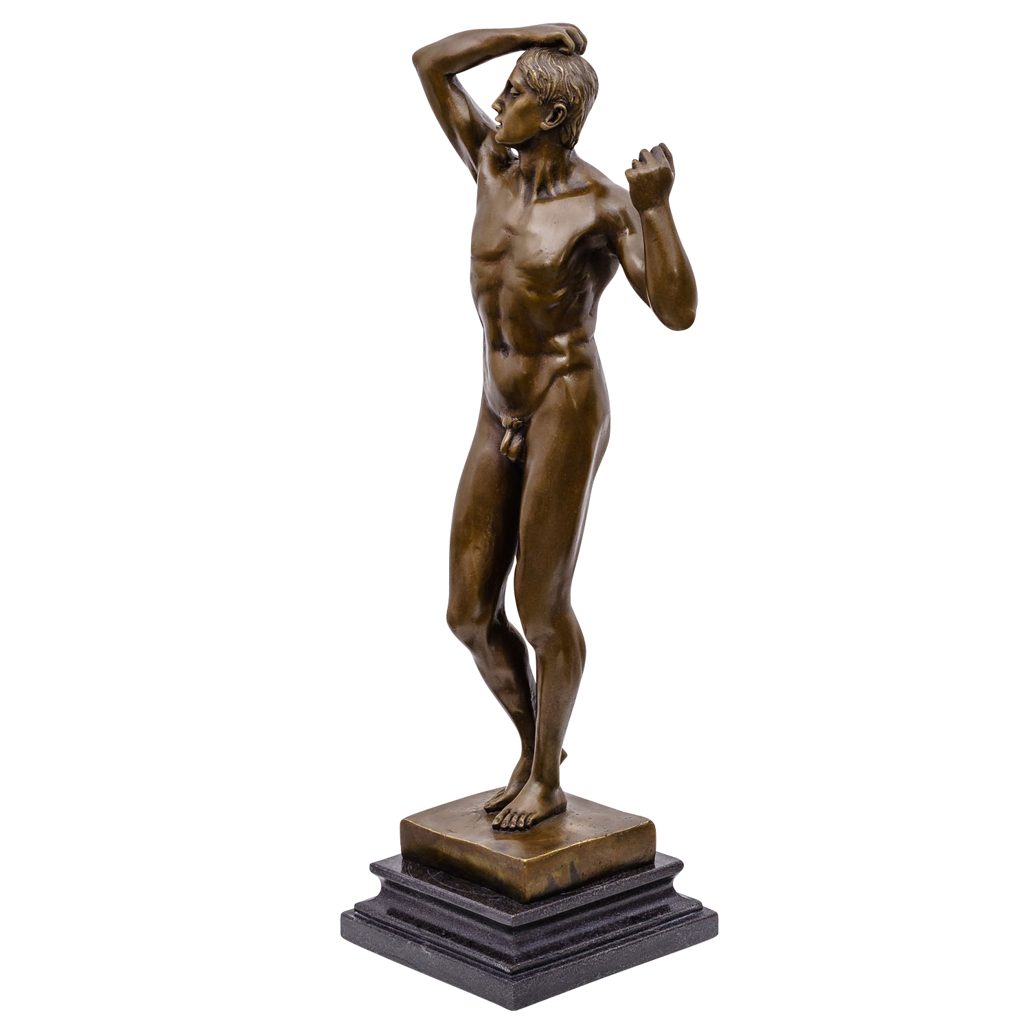 Bronzeskulptur erotische Kunst nach Rodin Bronze Akt Mann Figur Skulptur 47cm