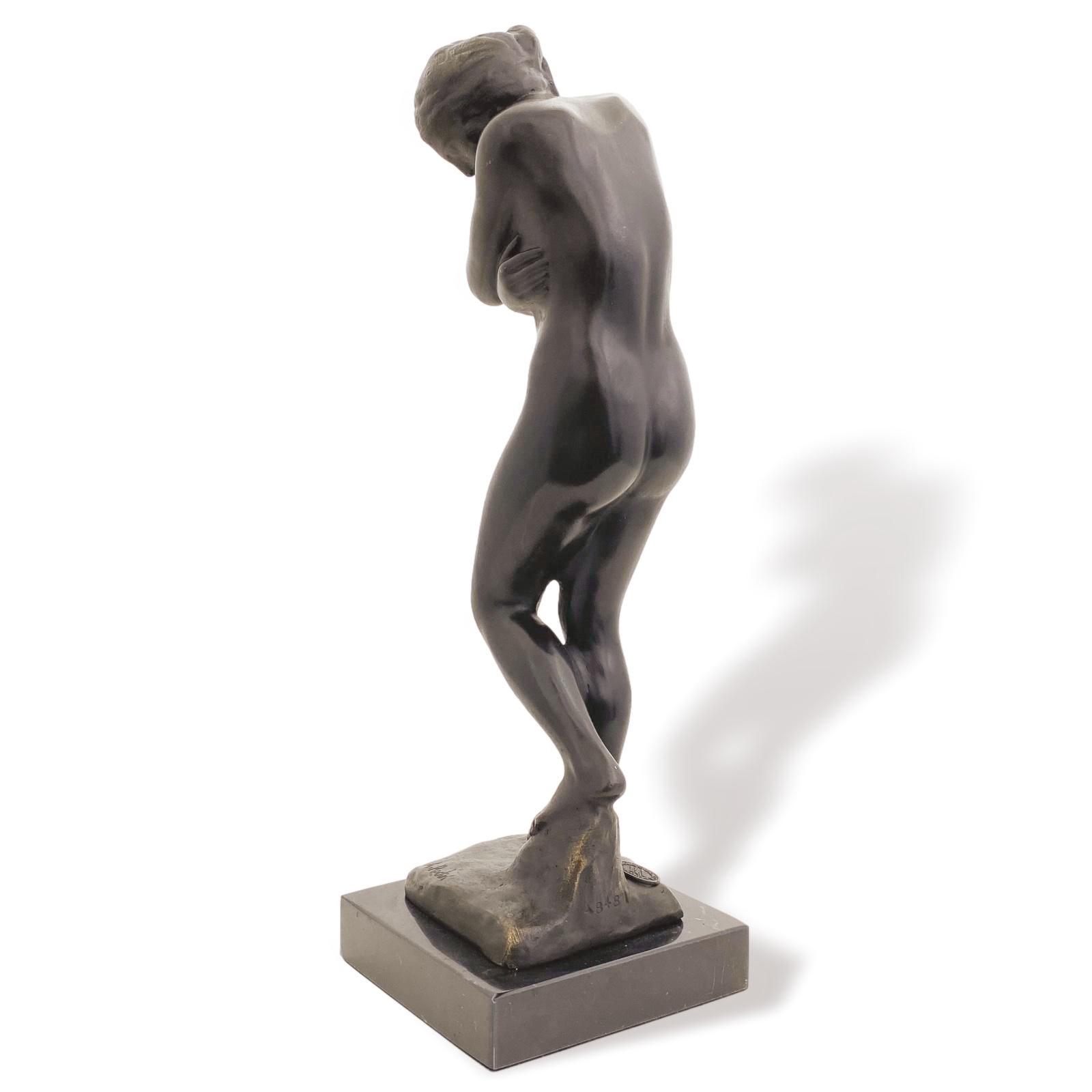 Bronzefigur nach Rodin Eva Figur Garten Eden Bronze Skulptur Antik-Stil 30cm Akt