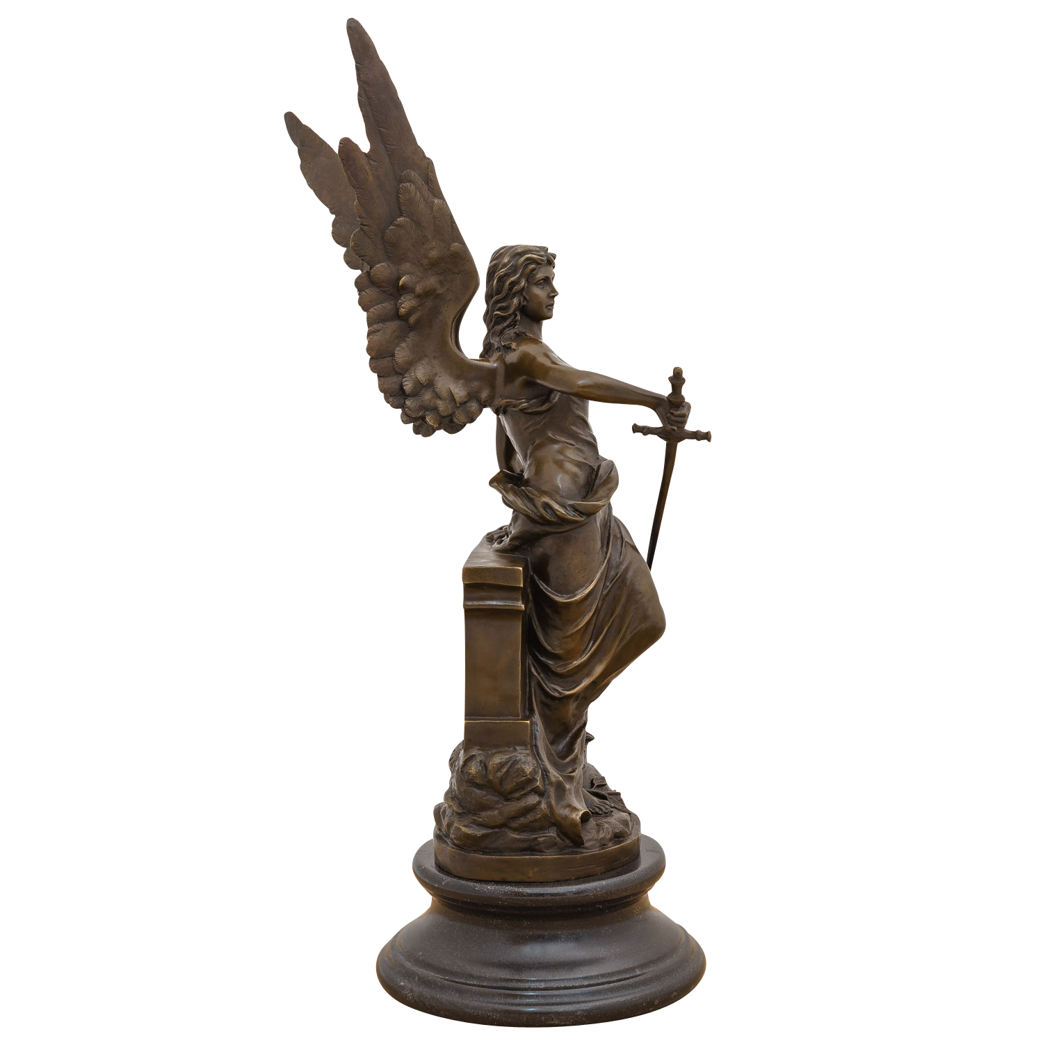 Bronzeskulptur Göttin Minerva Mythologie Bronze Figur Statue Antik-Stil 74cm