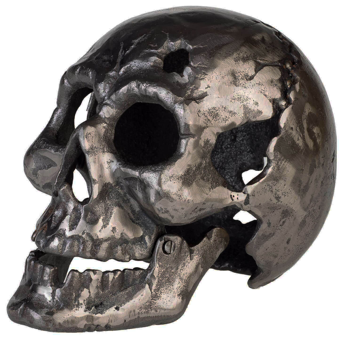 Eisenfigur Totenkopf Figur Skulptur Eisen Antik-Stil 23cm (b)