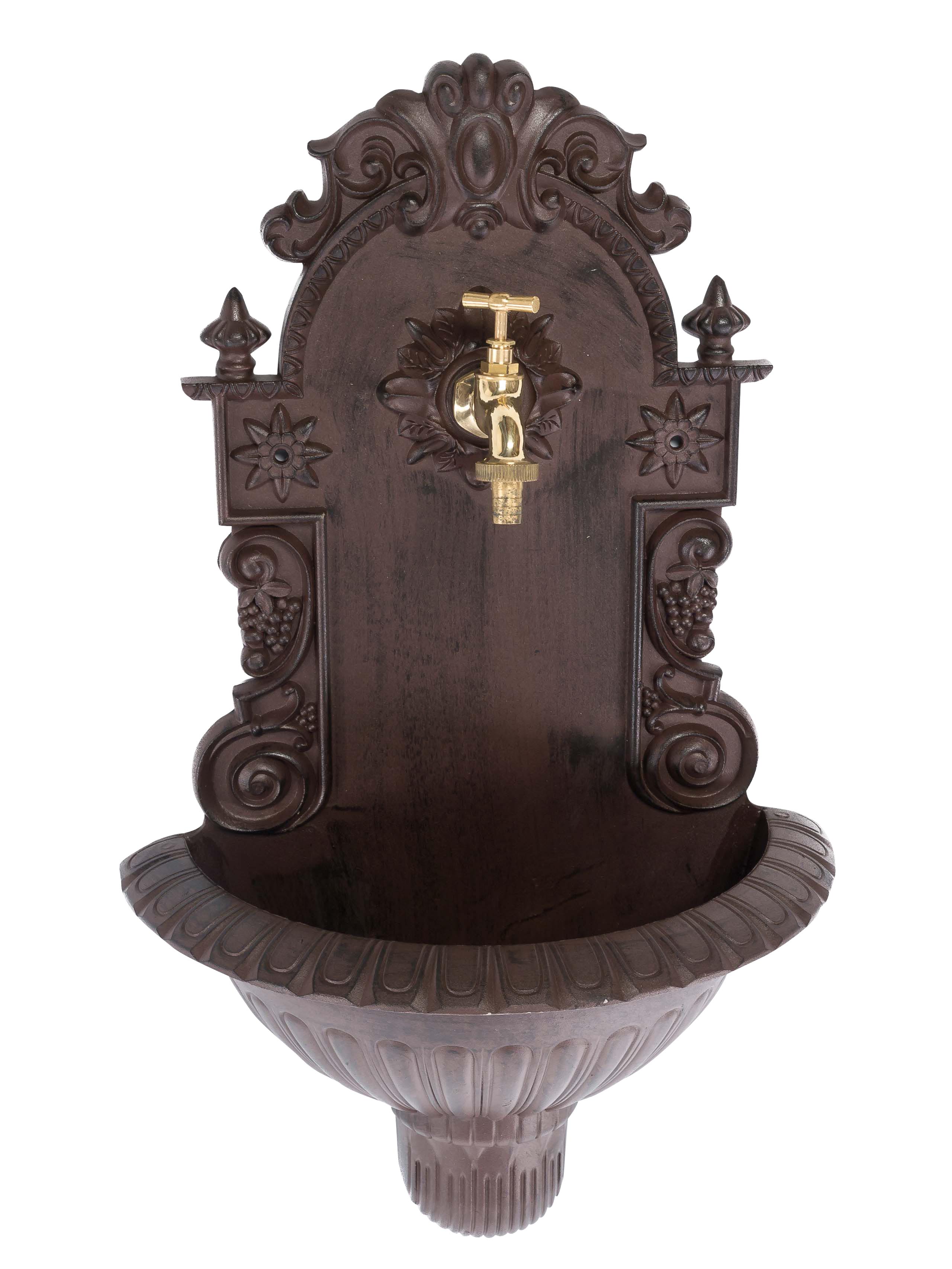 Waschbecken Wein Wandbrunnen Garten Aluminium Becken Antik-Stil