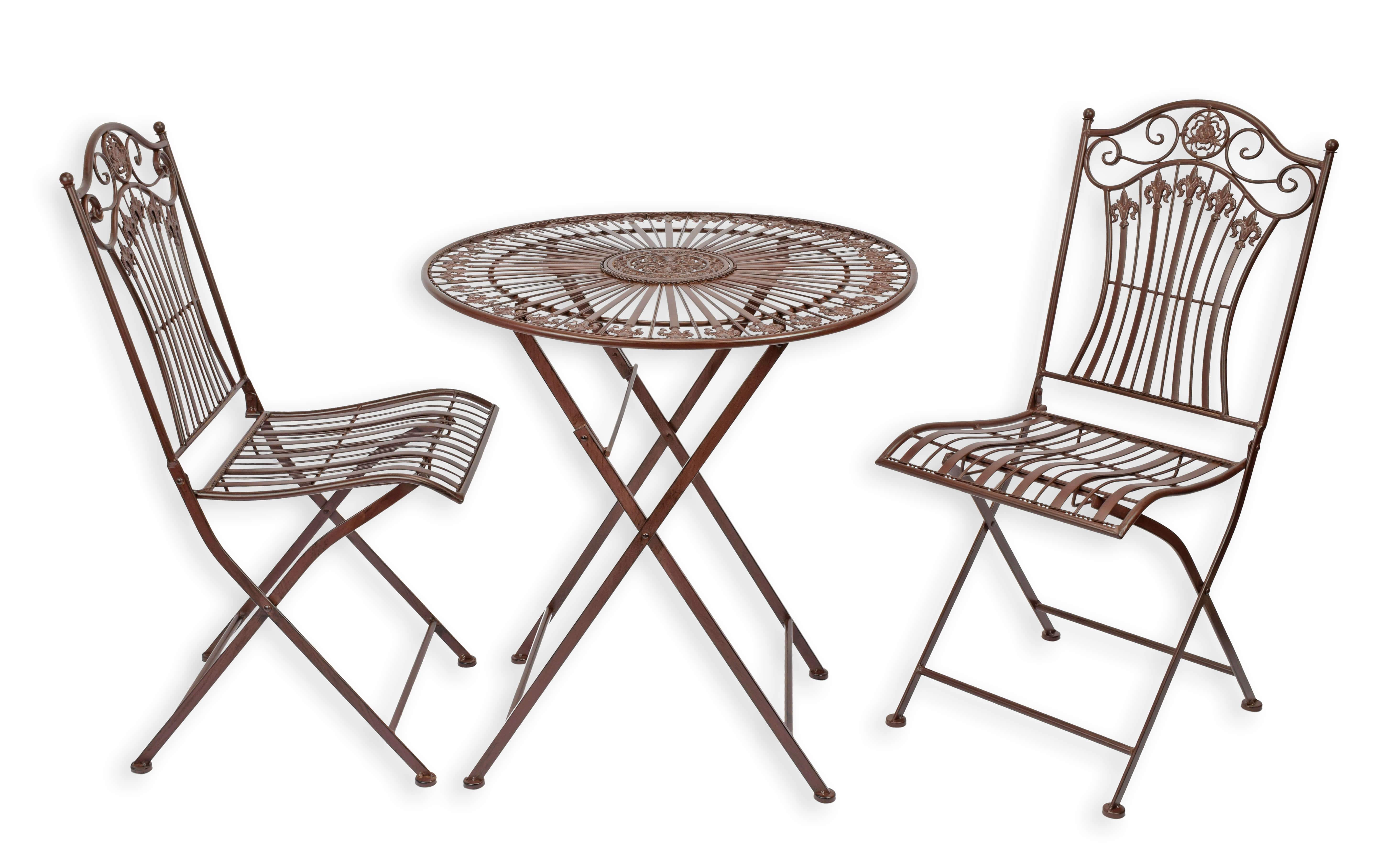 Gartenmöbel, Tisch, Stuhl, Metall, Bronzebraun