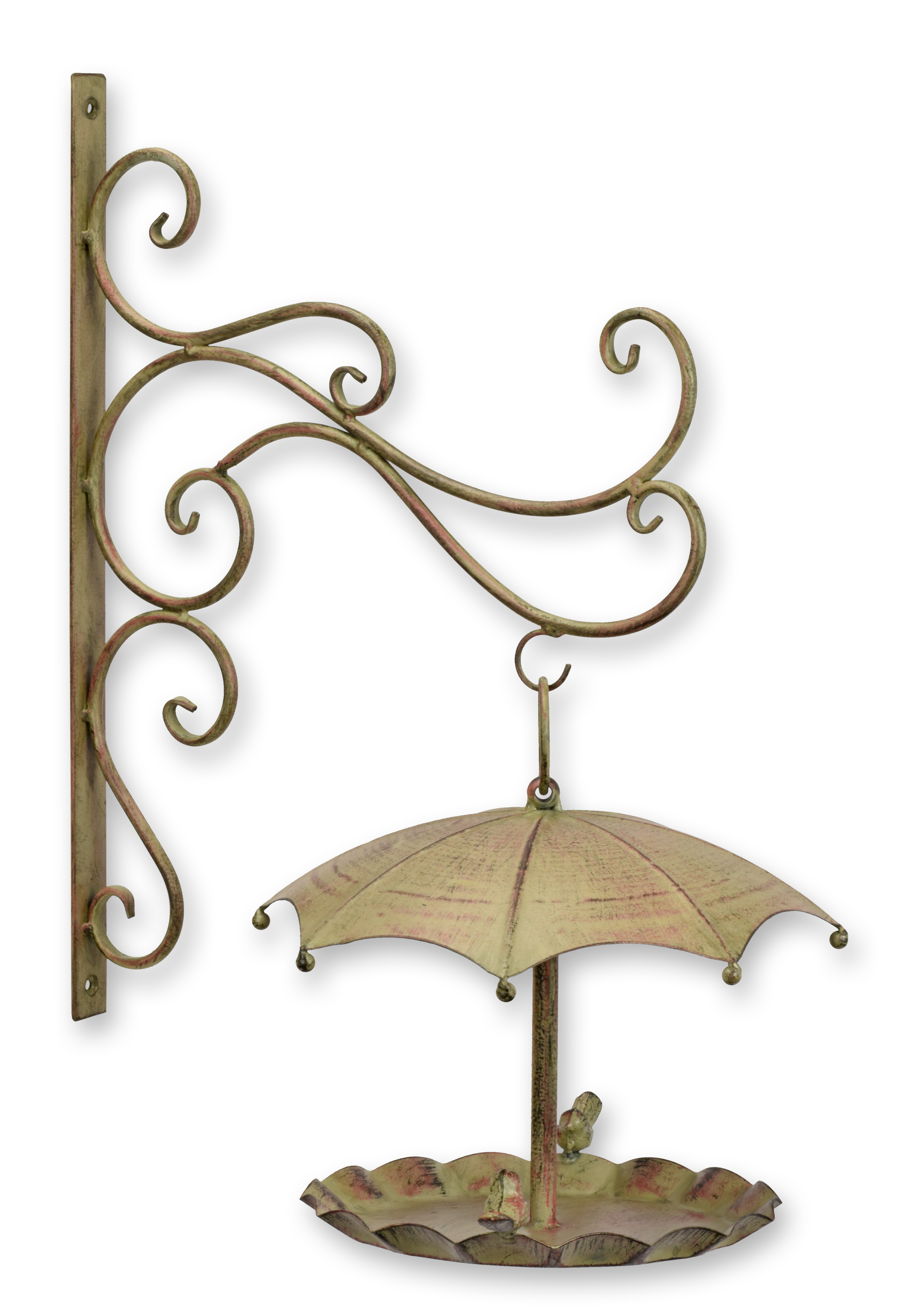 Mangeoire à oiseaux en fer à fixation murale réplique design rétro décoration