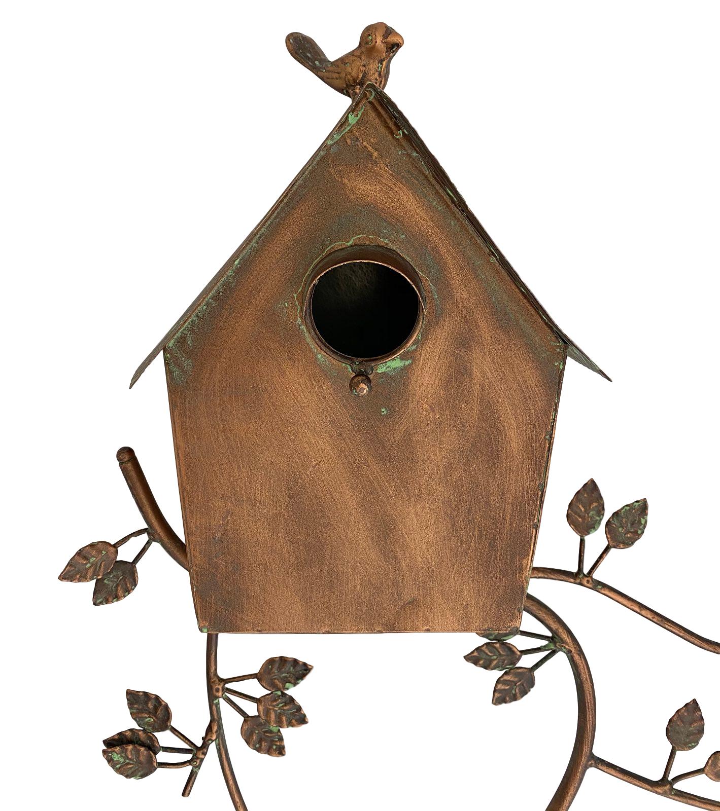 Vogelhaus Nistkasten Futterhaus Vogel Eisen Kupfer Garten Antik-Stil 51cm