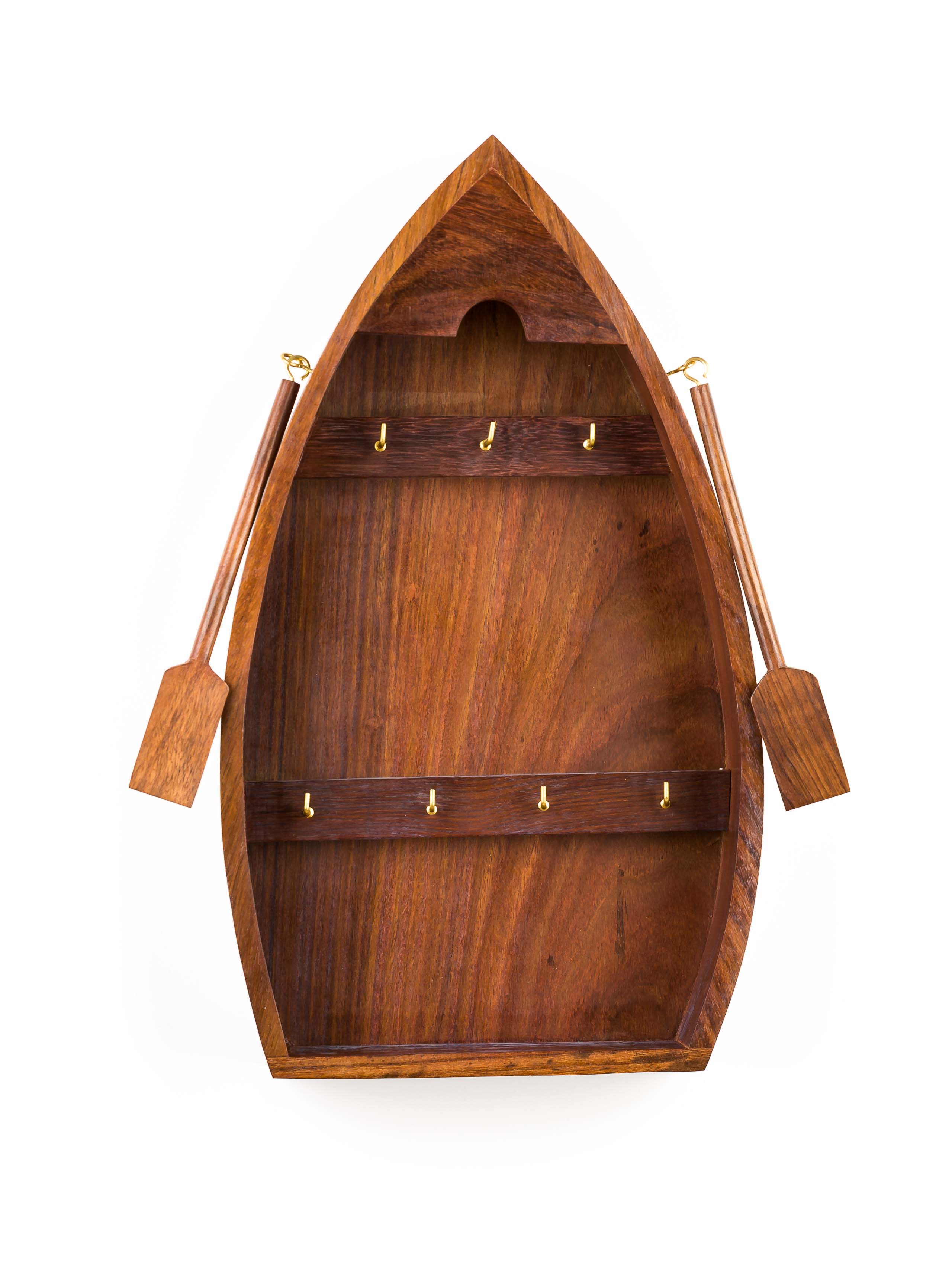 Schlüsselkasten Boot Schiff Holz Schlüsselboard Wandboard Maritim Dekoration