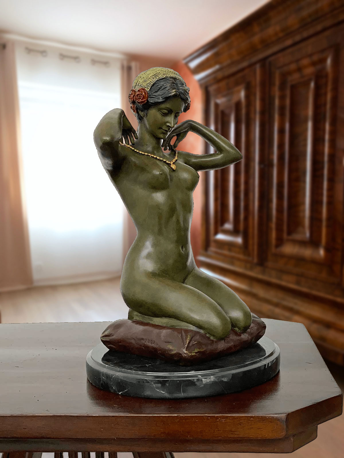 Bronzeskulptur Kunst Erotik nach Paul Ponsard Figur Antik-Stil 29cm Replik Kopie