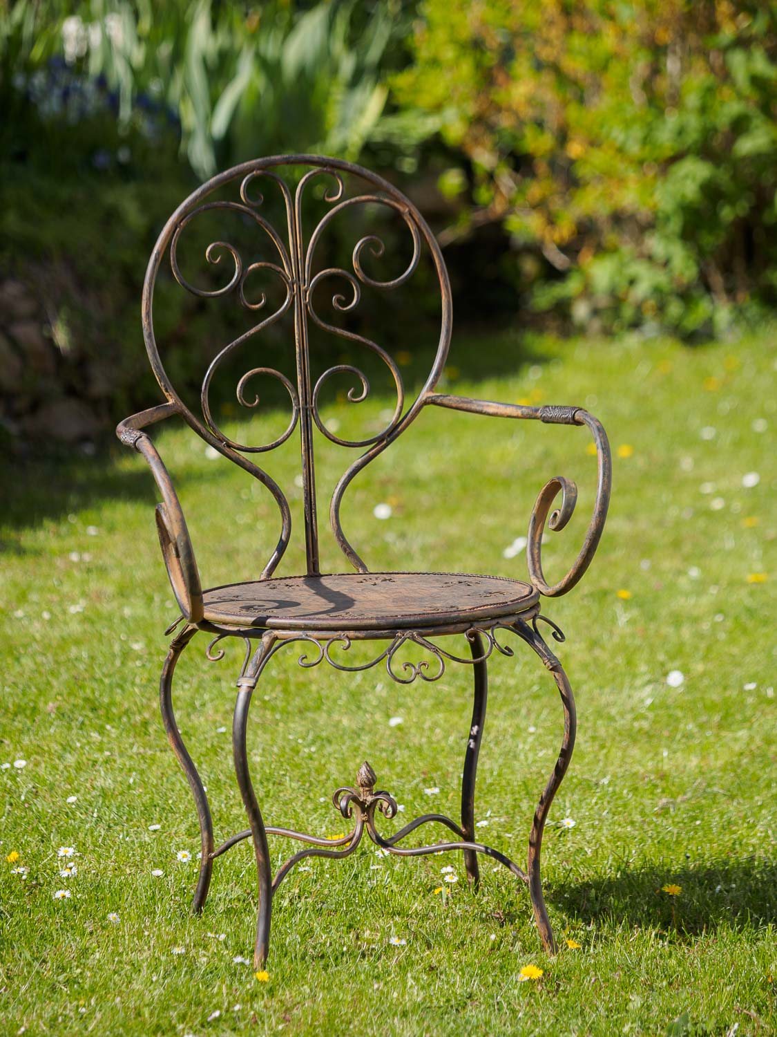 Gartenset Eisen Metall Garnitur Garten Möbel braun Antik-Stil