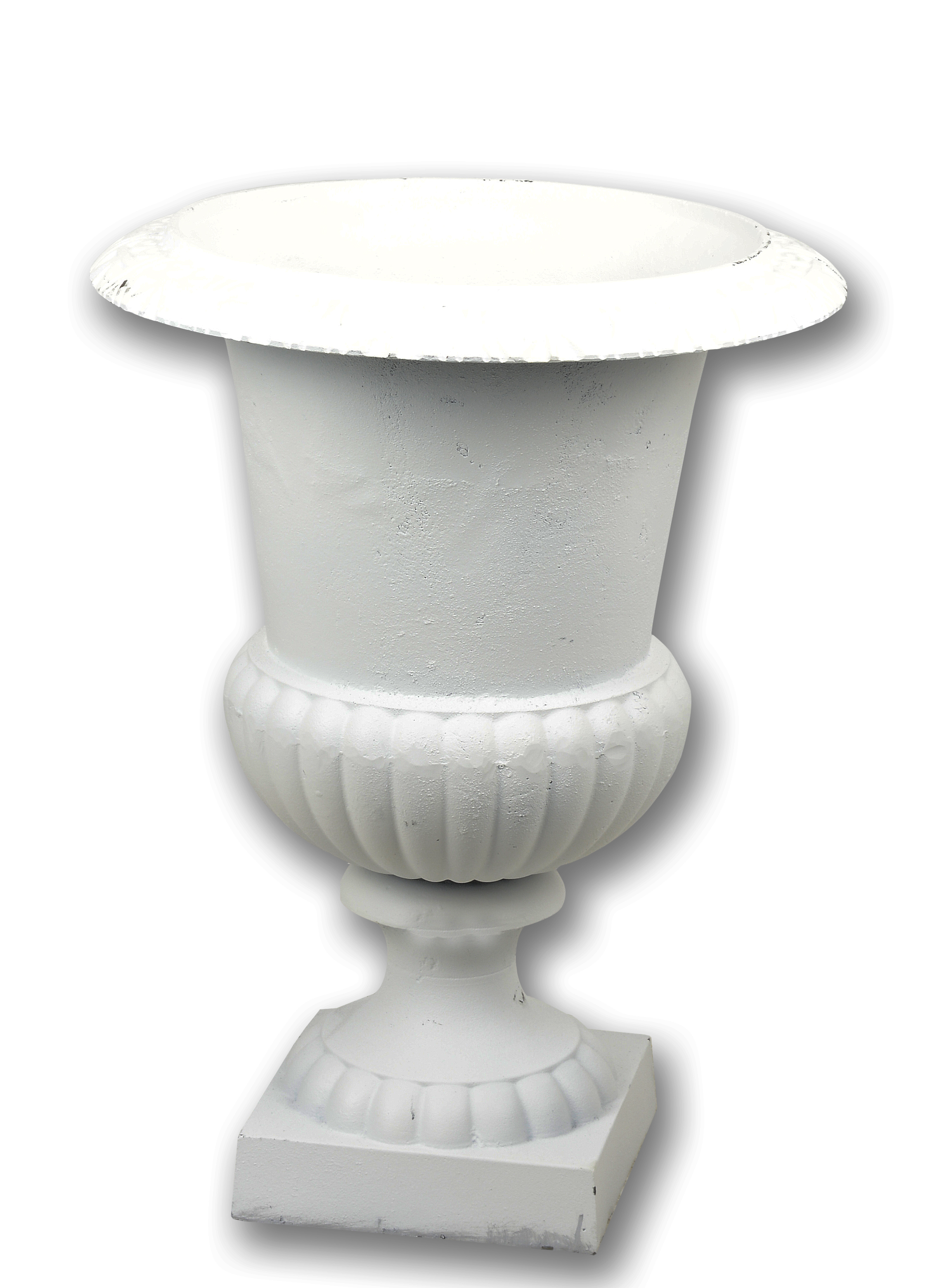 Une urne de jardin en fonte - blanche réplique design rétro décoration