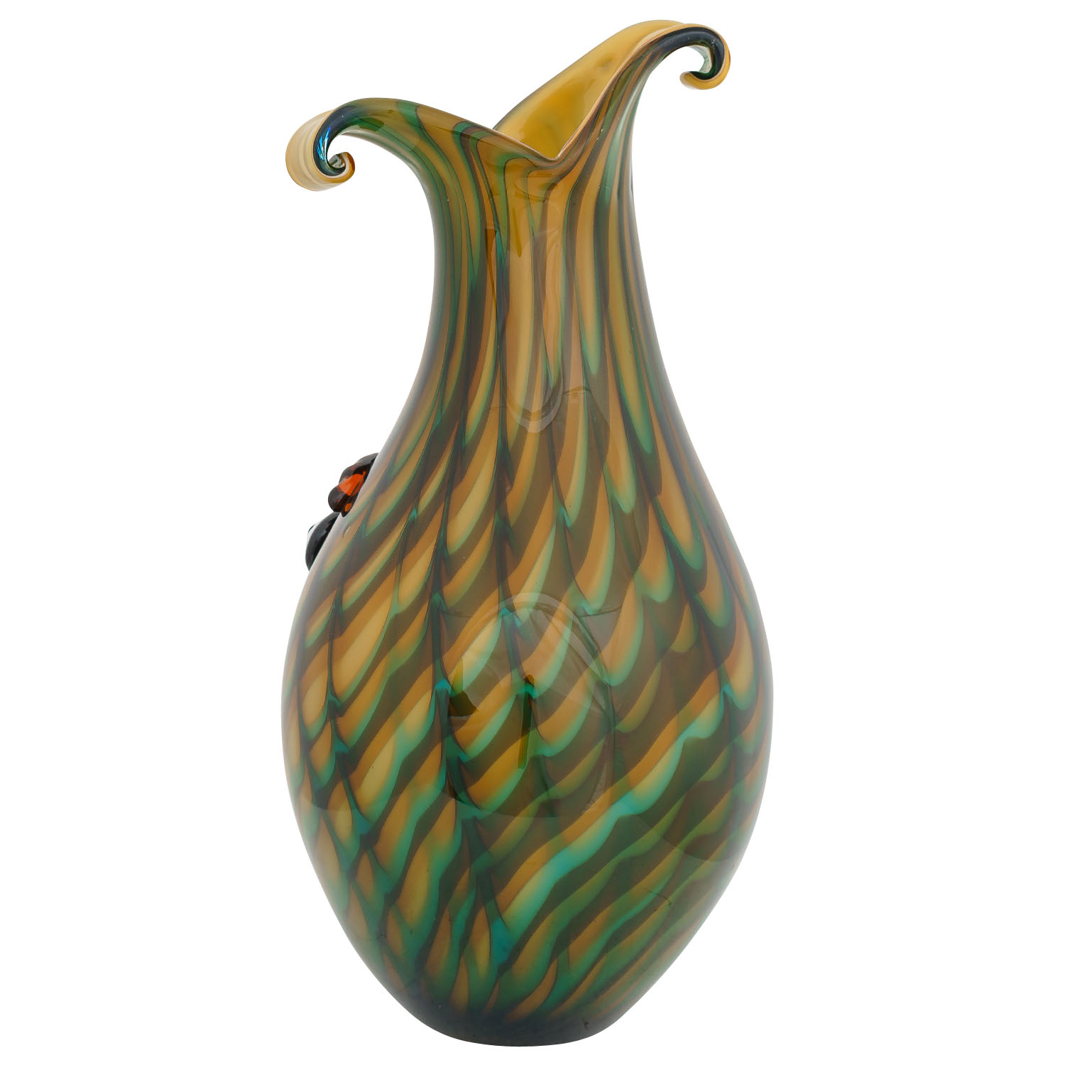 Glasvase Vase Blumenvase Gesicht Glas Murano-Stil Antik-Stil 34cm