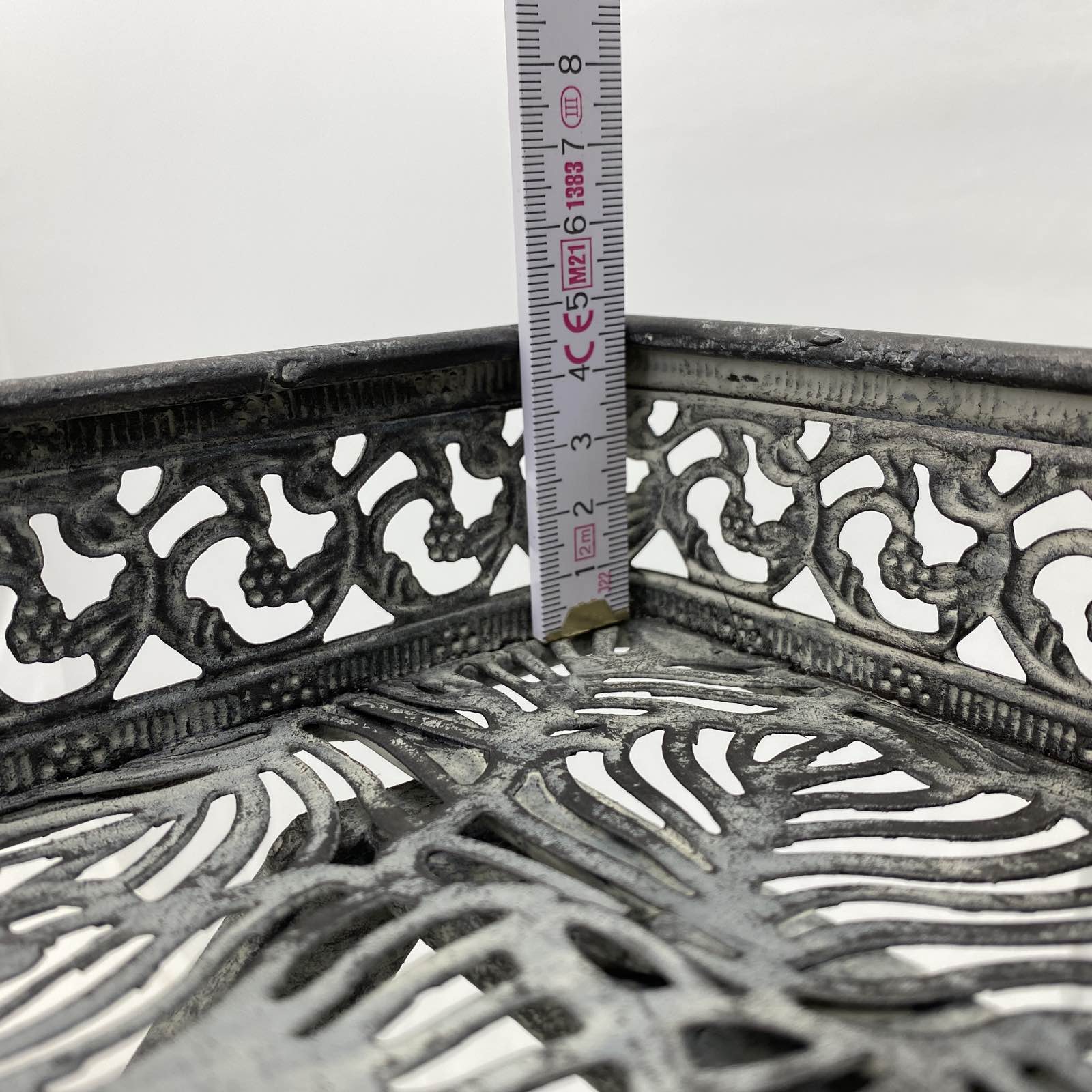 Butlers tray Serviertisch Tisch Klapptisch Gartentisch Metall grau Antik-Stil