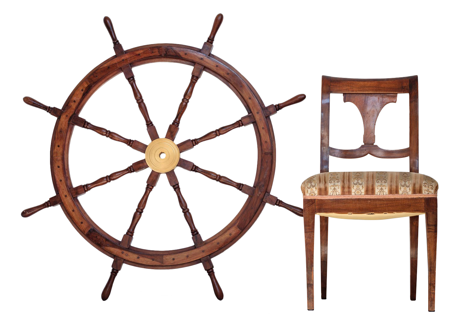 Schiffssteuerrad Schiffsrad Steuerrad Schiff Schiffe Boot 125cm Holz Messing