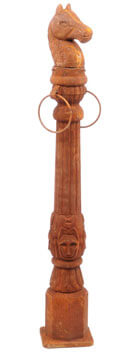 handgefertigt, Holz, geschnitzt, große Figur, Pferdekopf