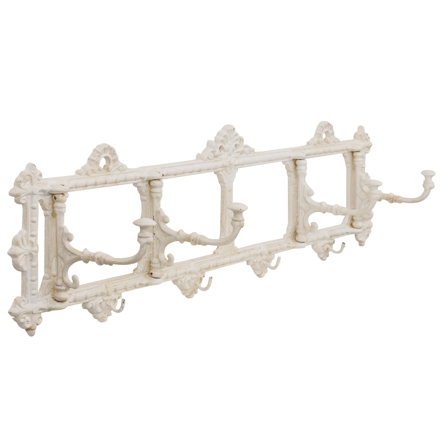 Wandgarderobe Garderobe Jugendstil antik Stil 63cm x 18cm alt weiss beige