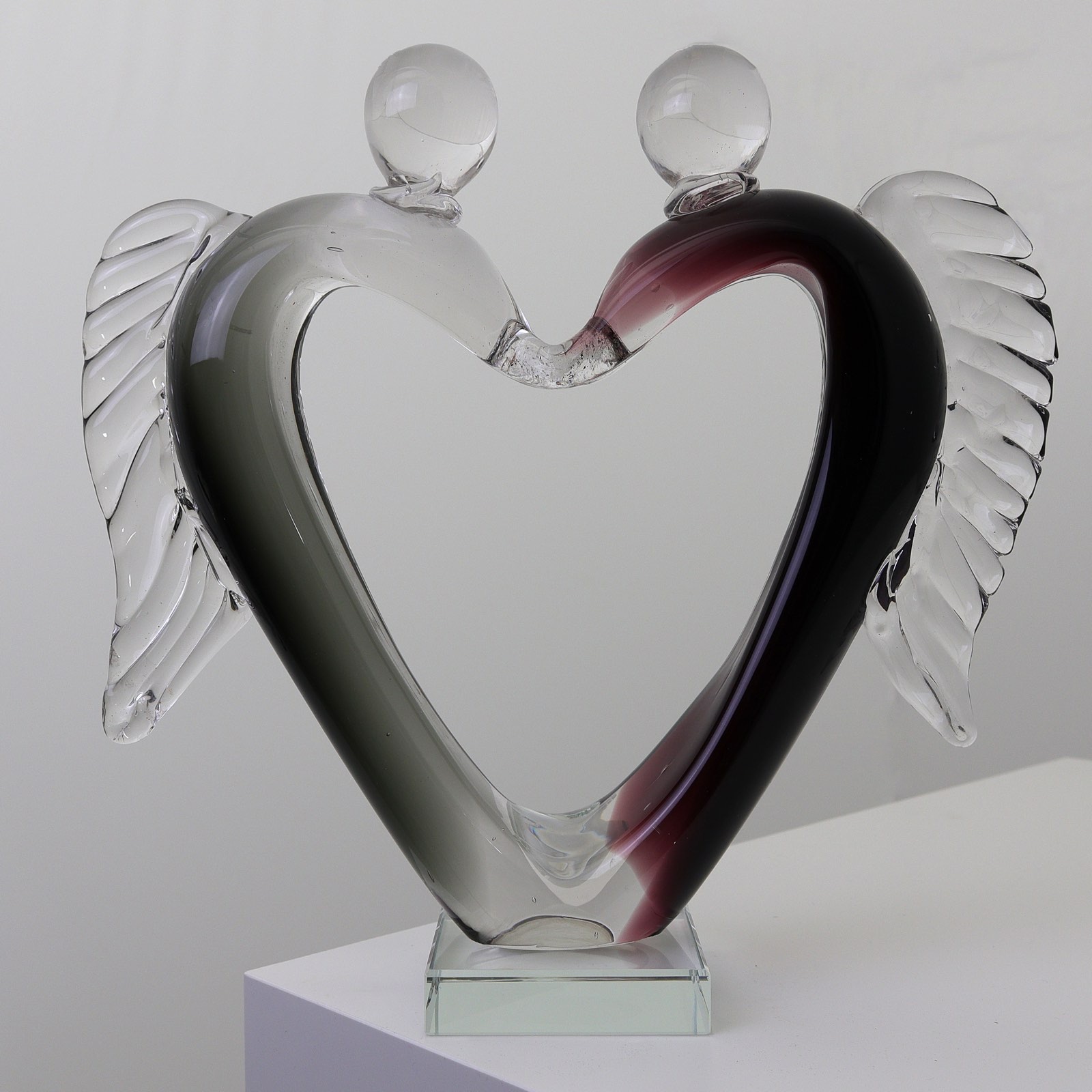 Glasskulptur Glasfigur Figur Skulptur Liebe Glas Paar Liebespaar Hochzeit Engel