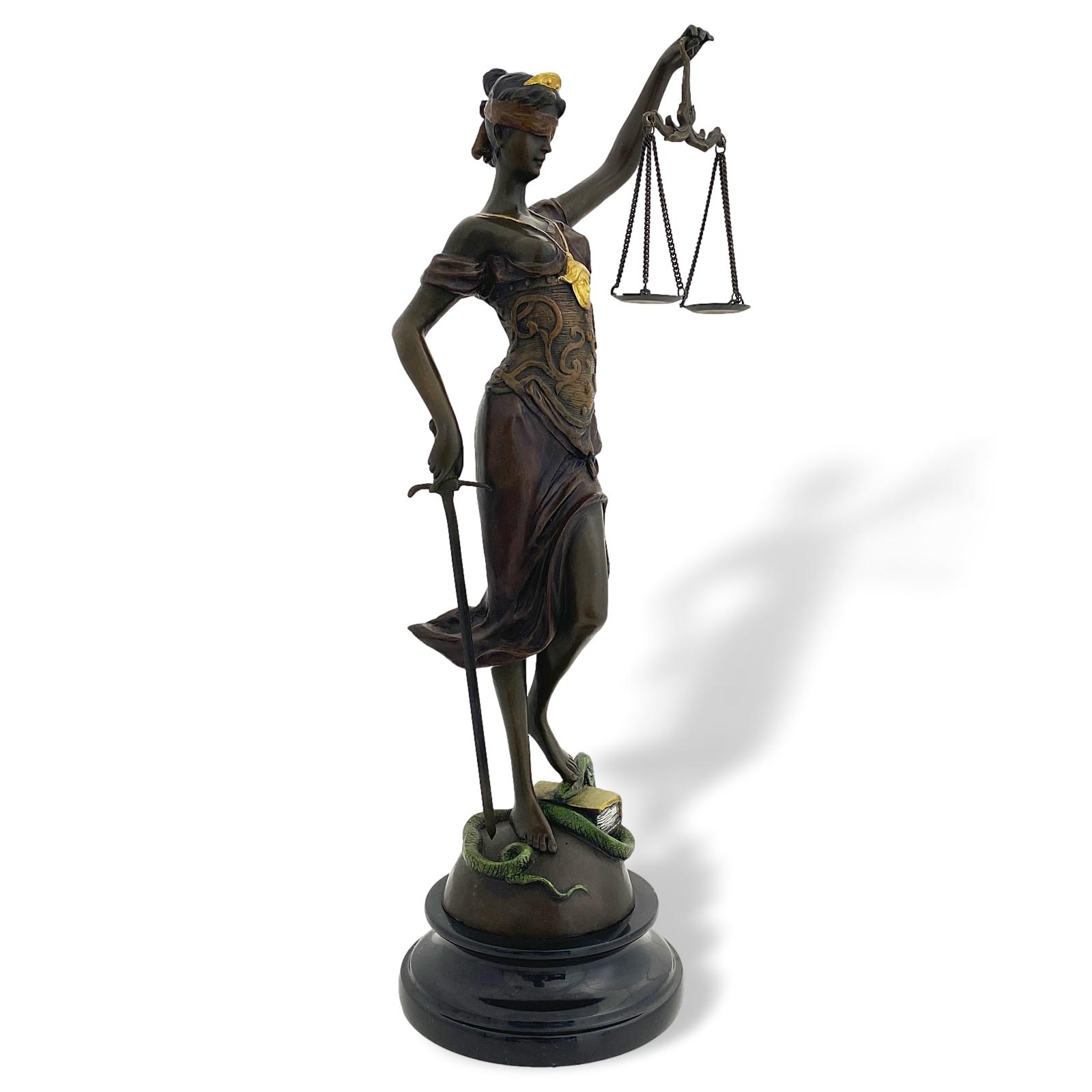 Bronzeskulptur Justitia Bronzestatue Bronze Sculptur Antik-Stil - 40cm