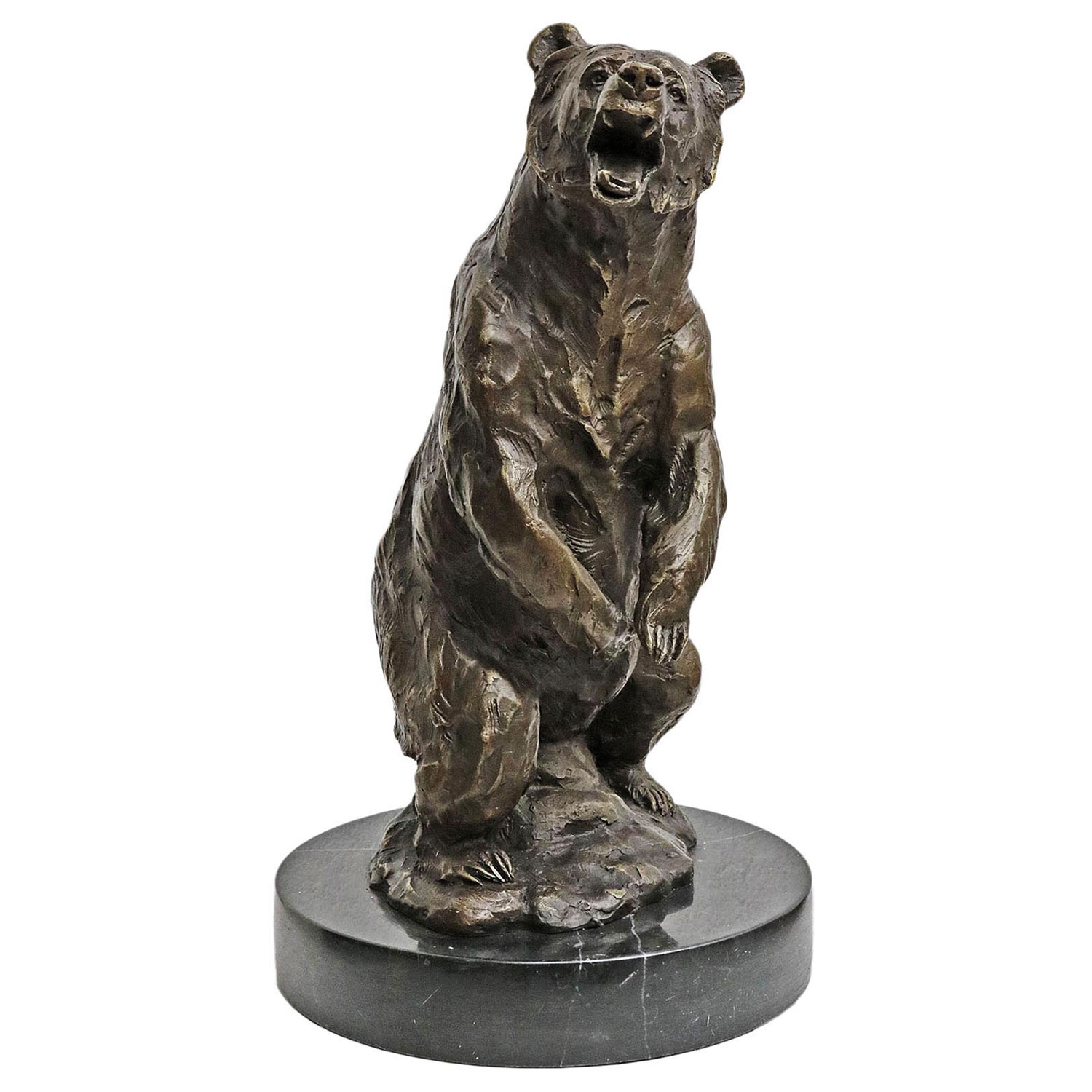 Statuette d´ours brun - bronze - 35 cm