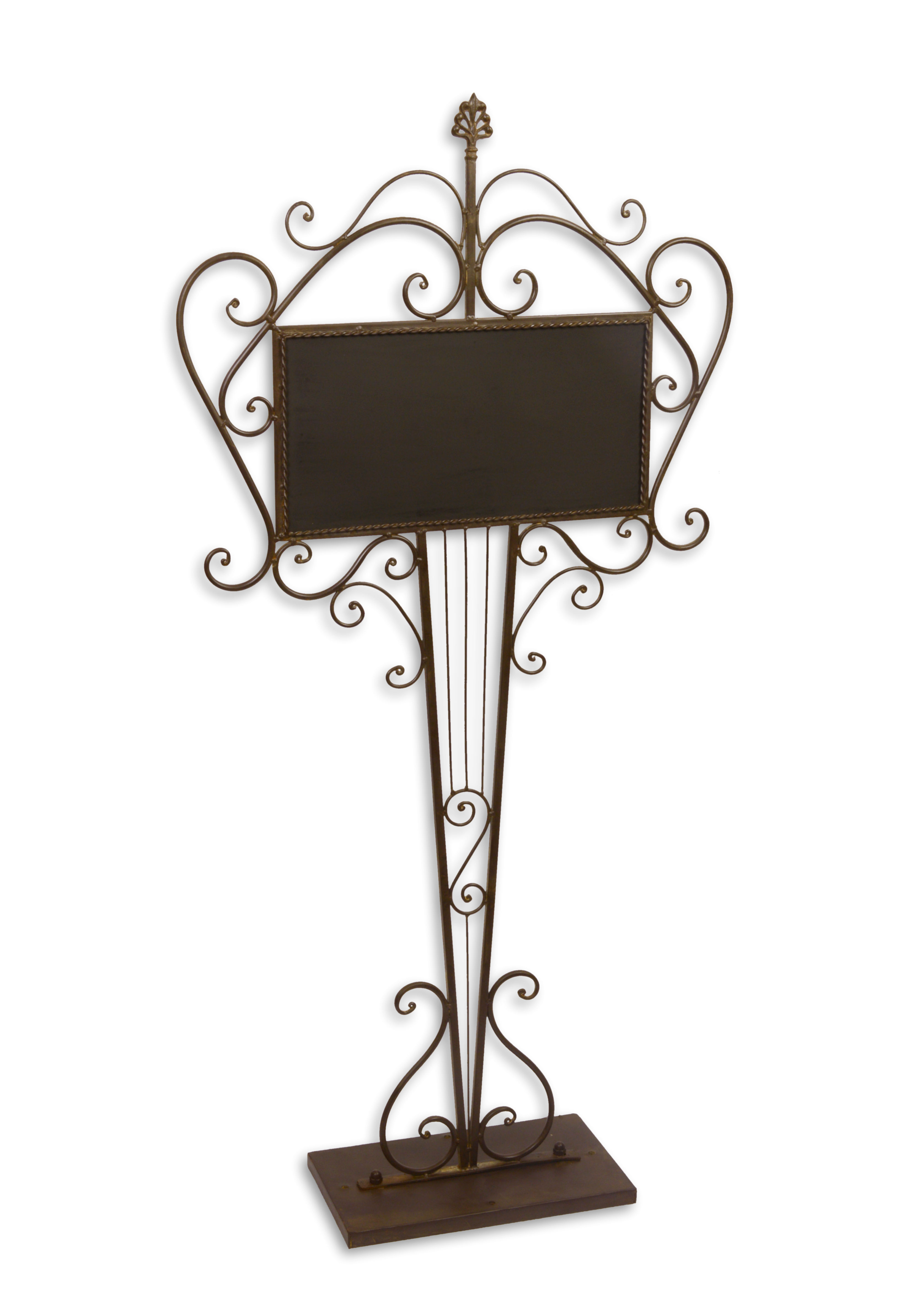 Tableau noir en fer sur pied - marron réplique design rétro décoration