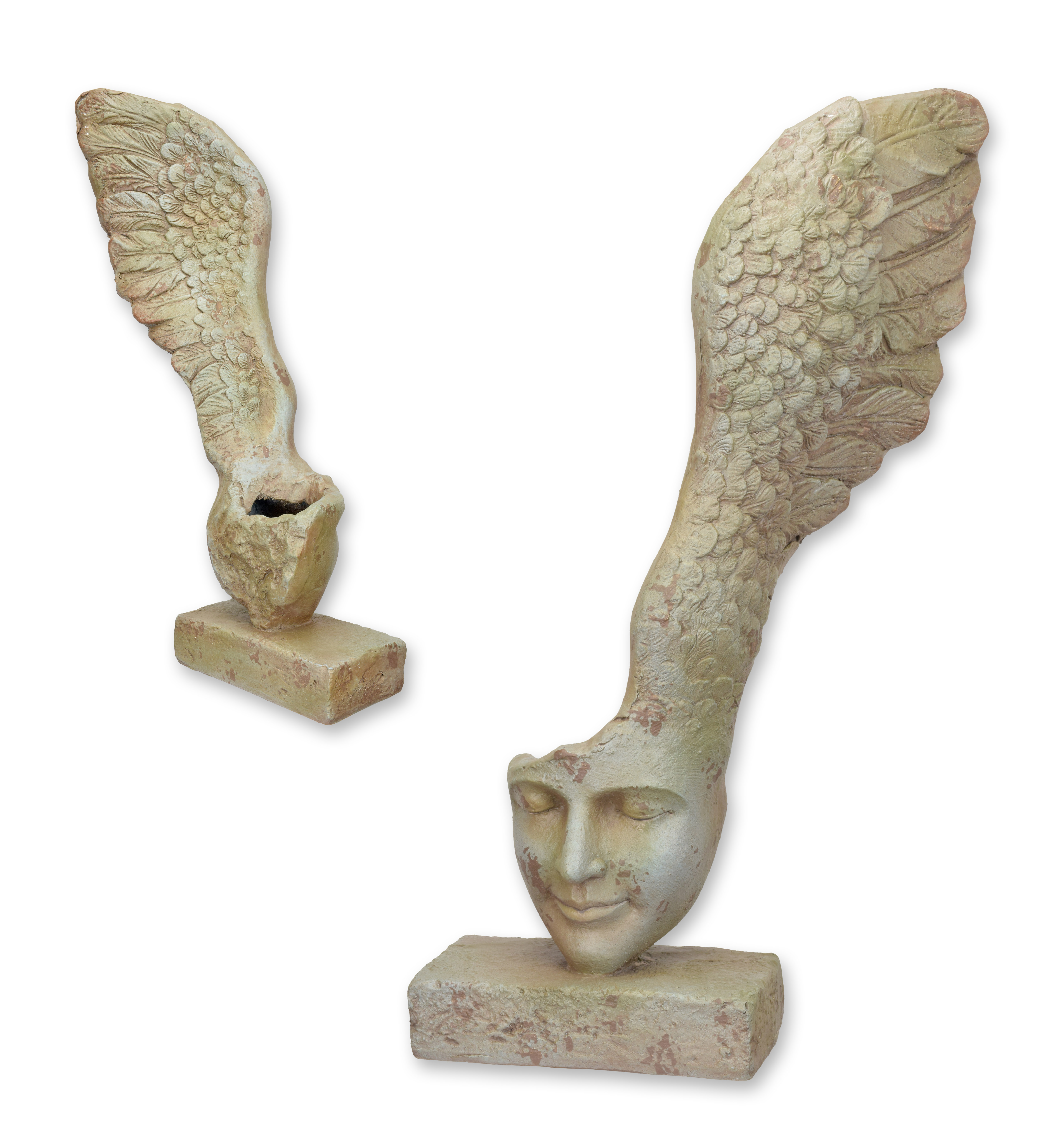 Jardinière ailes antique style mgo réplique design rétro décoration