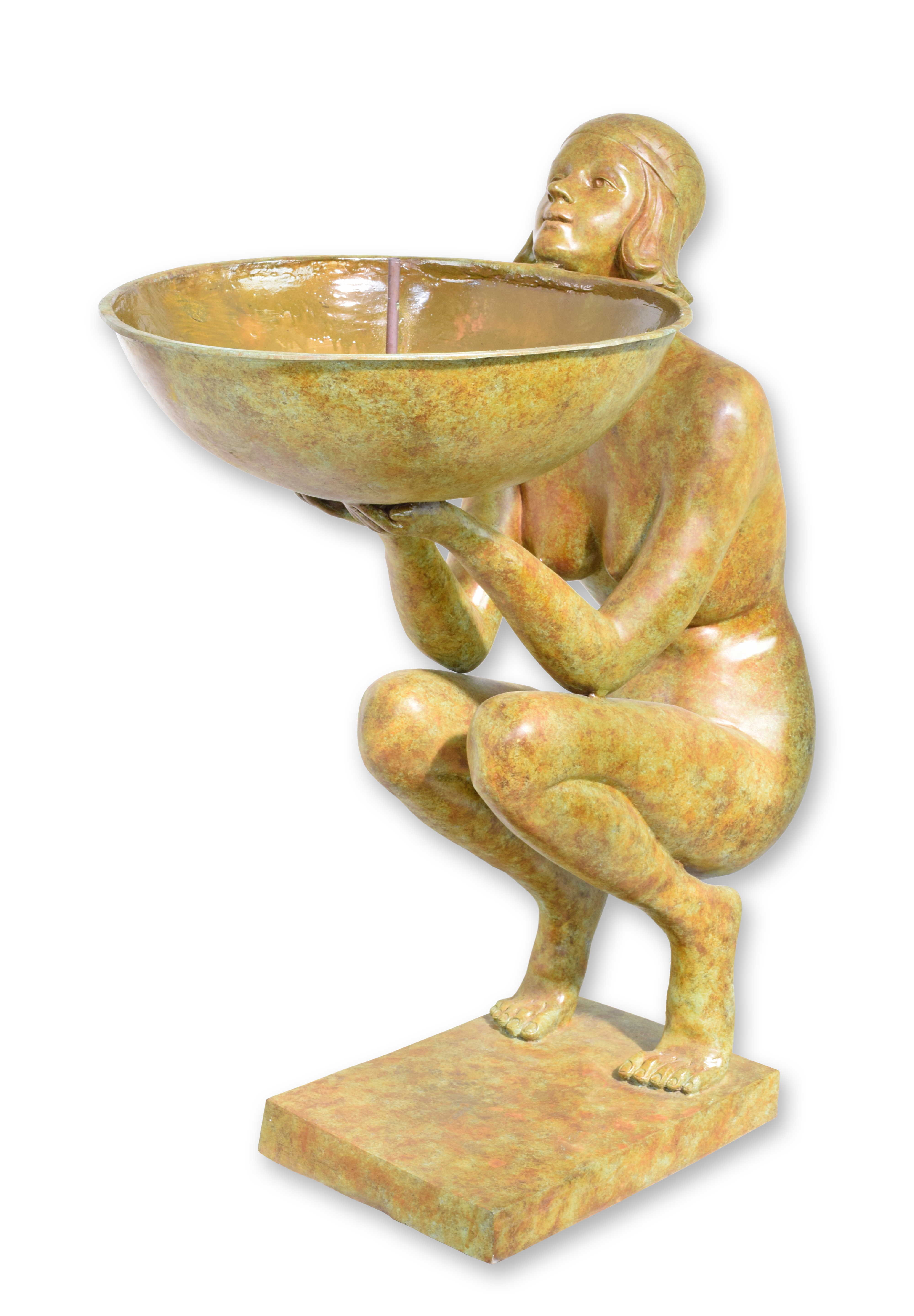 Une fontaine figurative en bronze réplique design rétro décoration