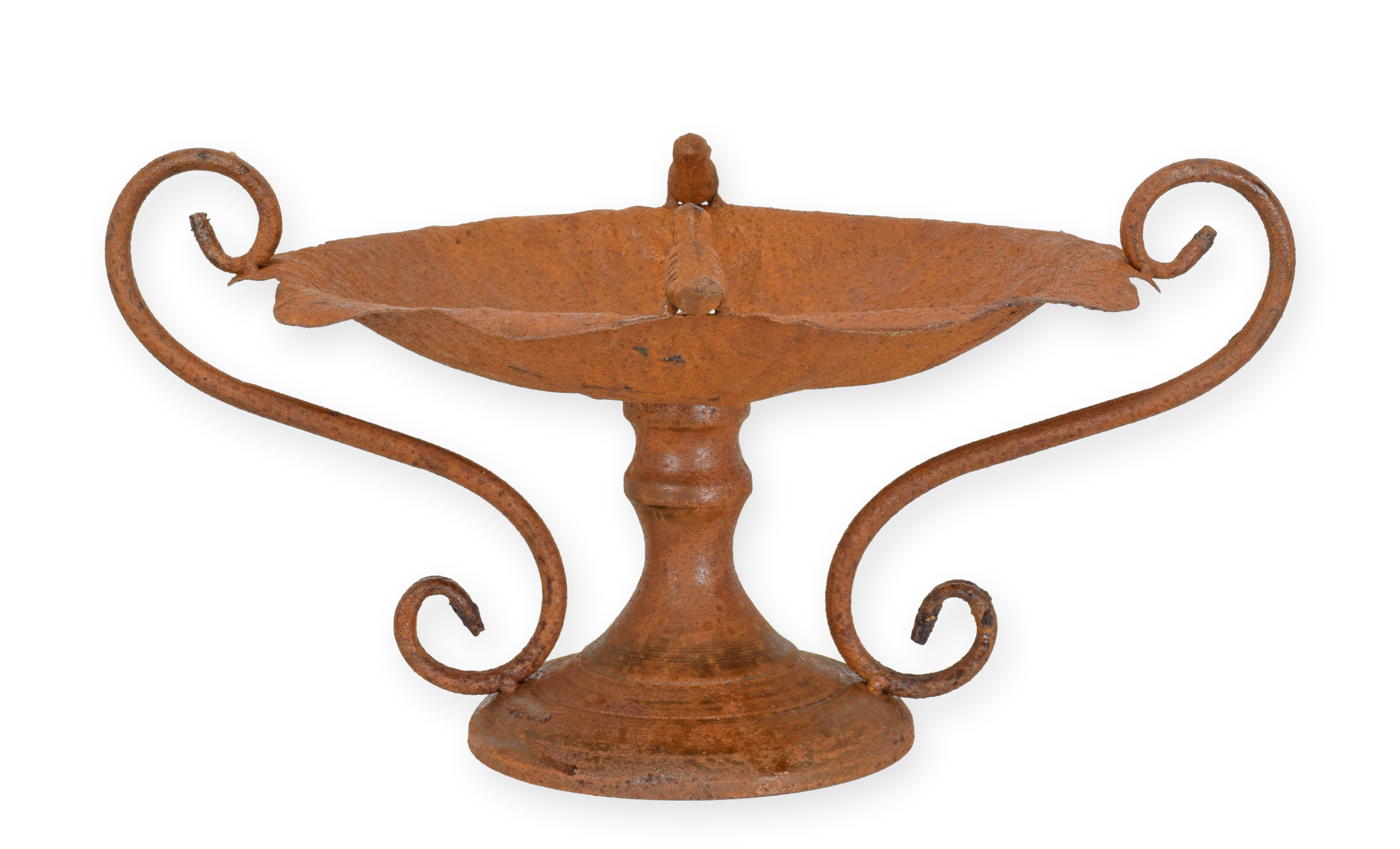 Un bain d'oiseaux en fer sur pied réplique design rétro décoration