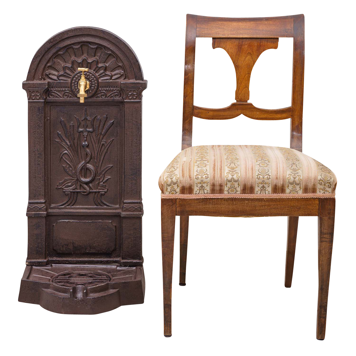 Standbrunnen Waschbecken Brunnen Eisen Wandbrunnen antik Style 83cm braun