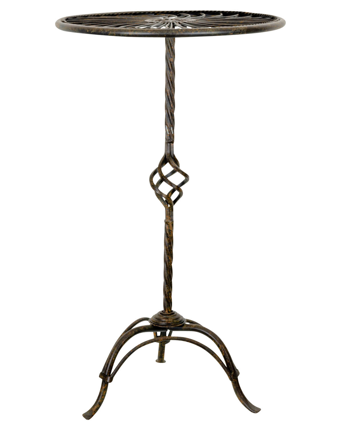 Gartentisch Tisch Beistelltisch braun im Antik-Stil Höhe 70cm Metall Eisen