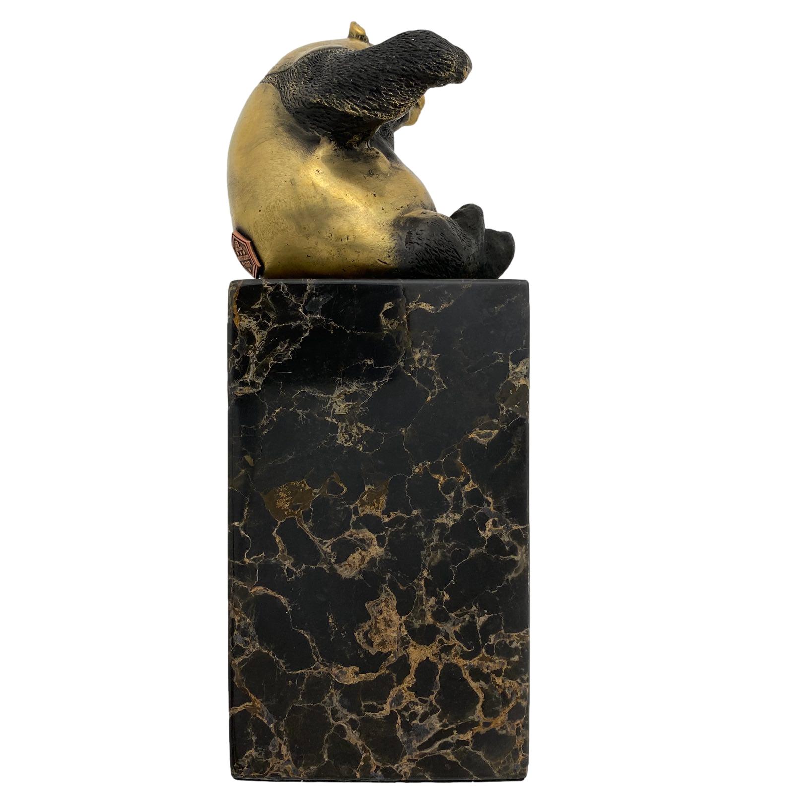 Bronzeskulptur Panda im Antik-Stil Bronze Figur 22cm Pandabär Bär