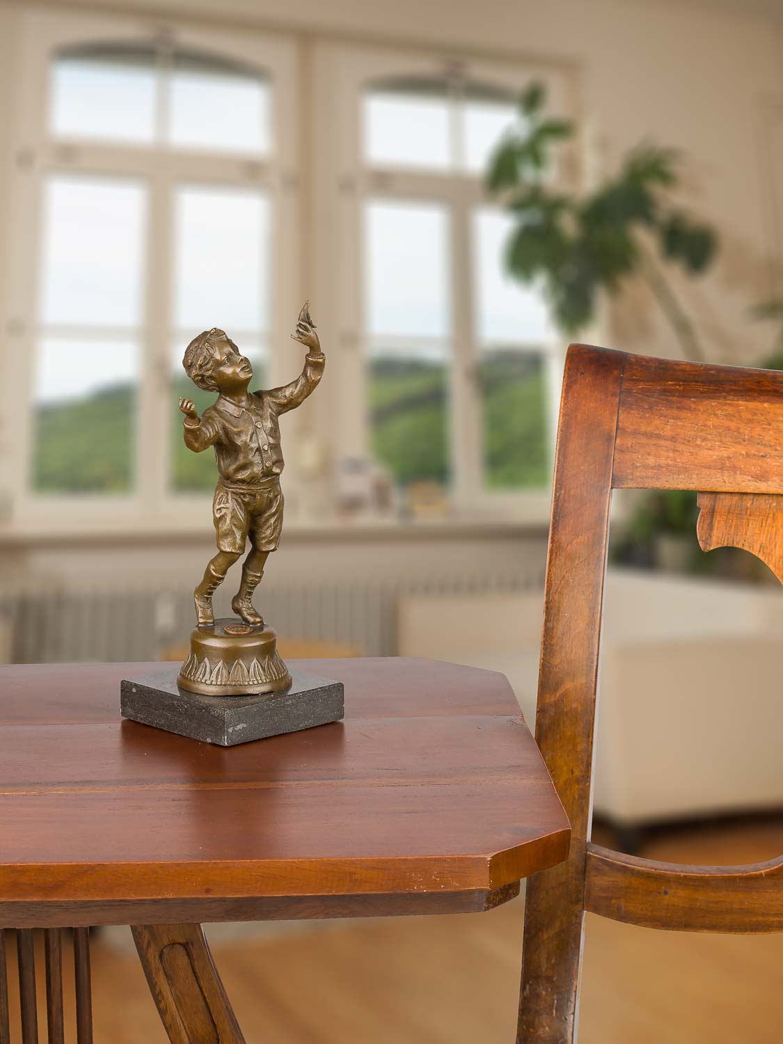 Bronzeskulptur Junge Vogel im Antik-Stil Bronze Figur Statue 23cm