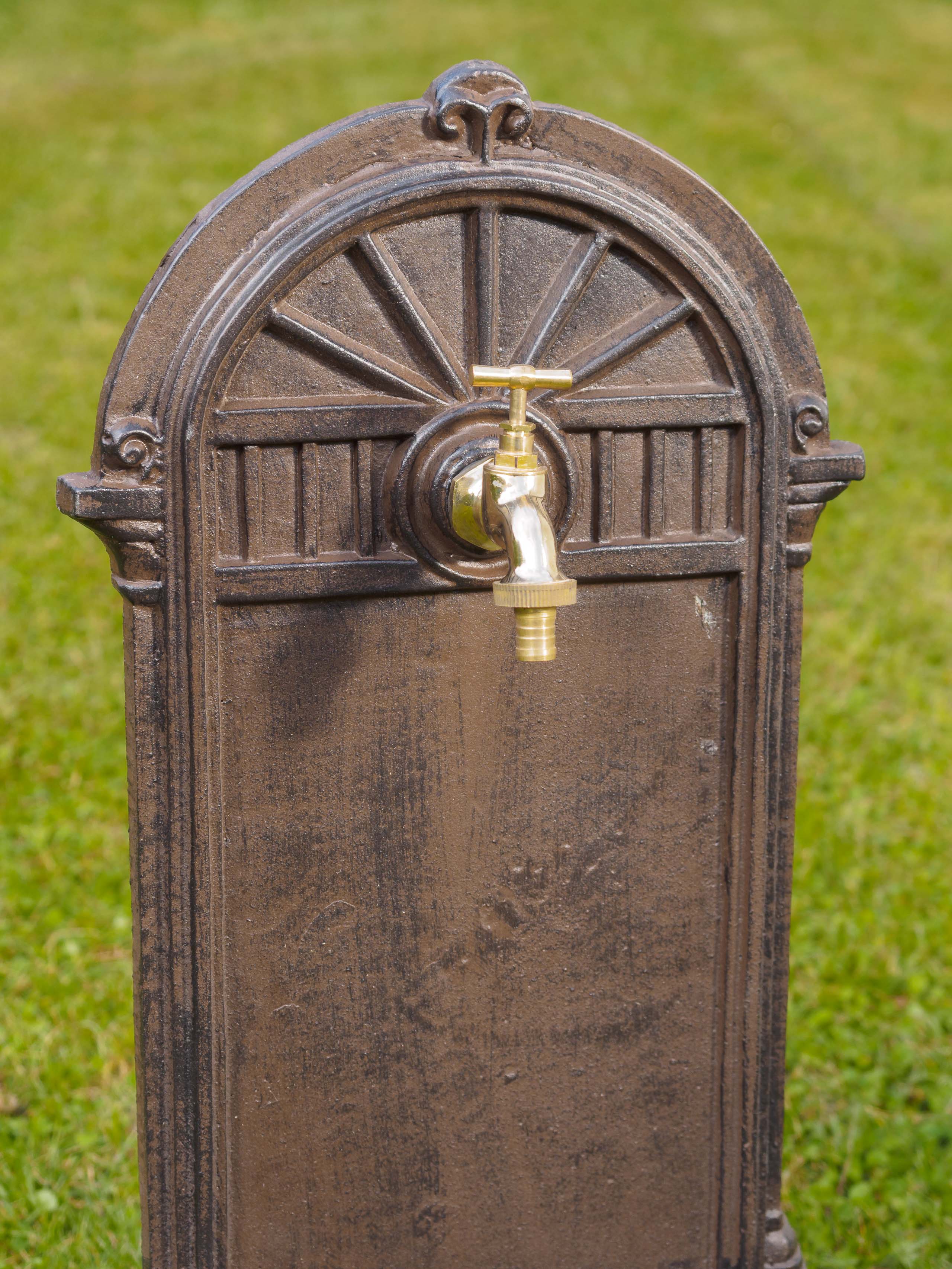 STANDBRUNNEN 64CM 11KG WASCHBECKEN BRUNNEN EISEN BRAUN WANDBRUNNEN ANTIK STYLE