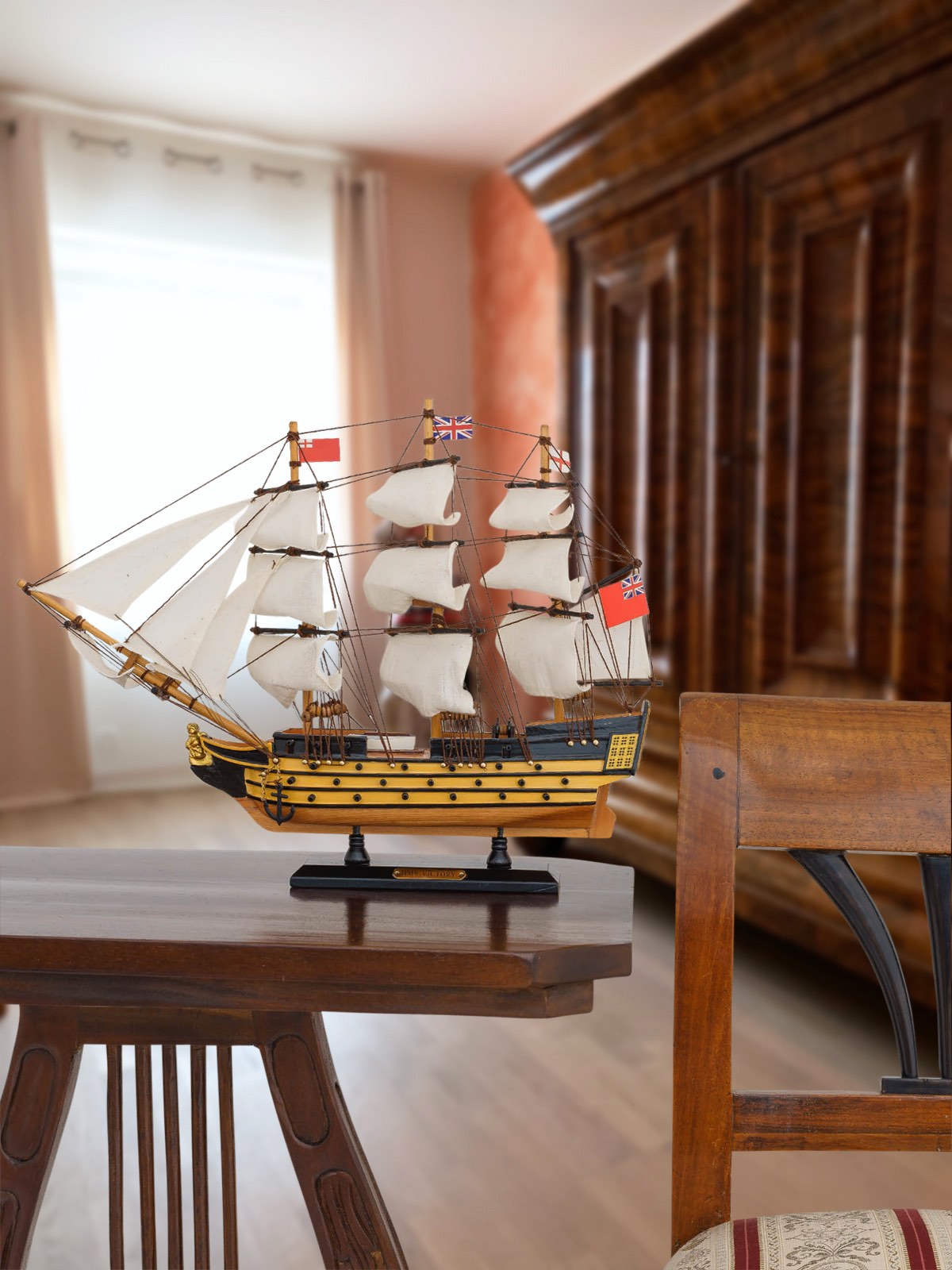 Modellschiff HMS Victory Schiff Segelschiff Maritim Deko Antik-Stil kein Bausatz