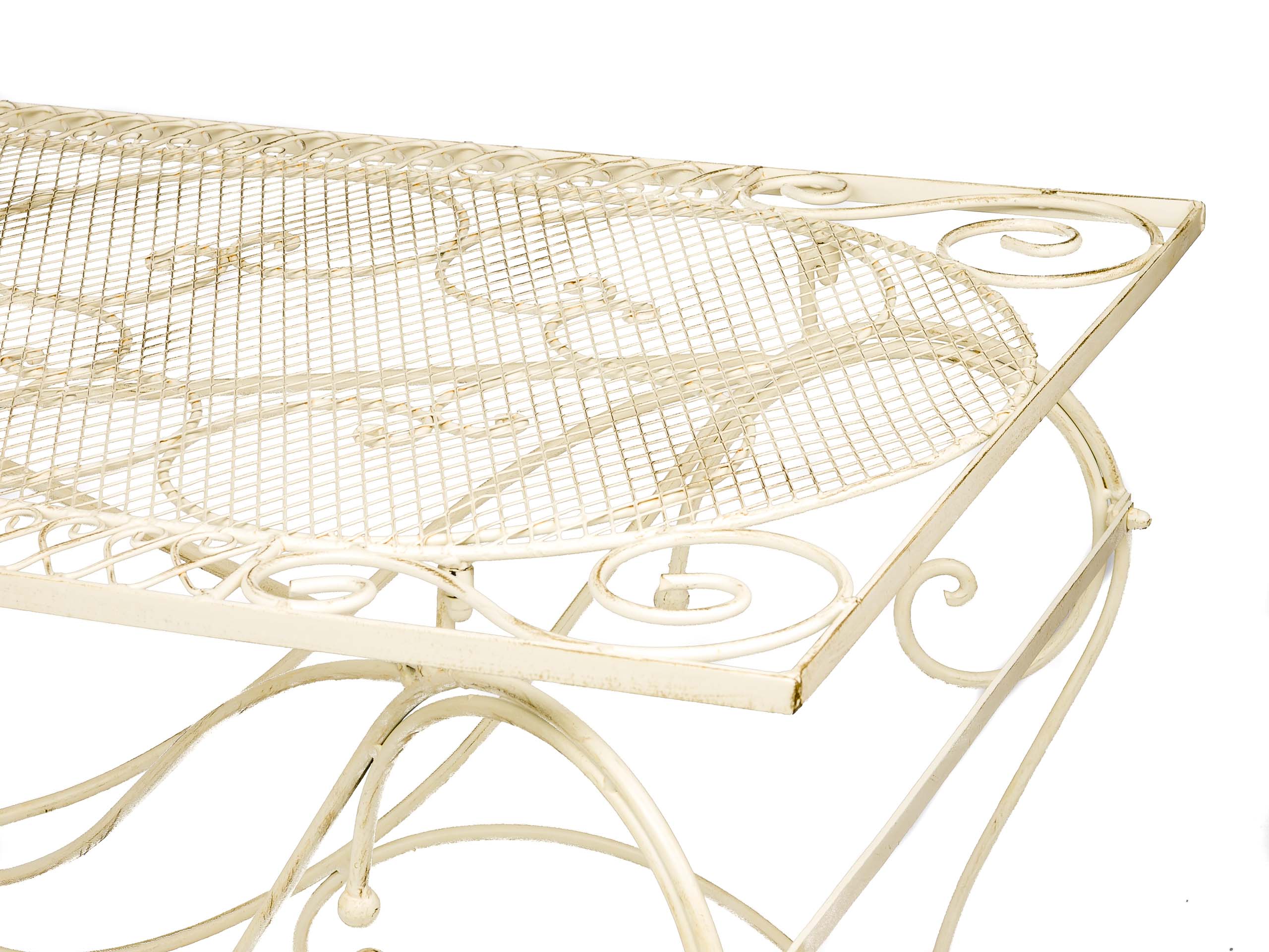 XXL Gartentisch + 4 Stühle Eisen Gartenmöbel antik Stil creme weiß furniture