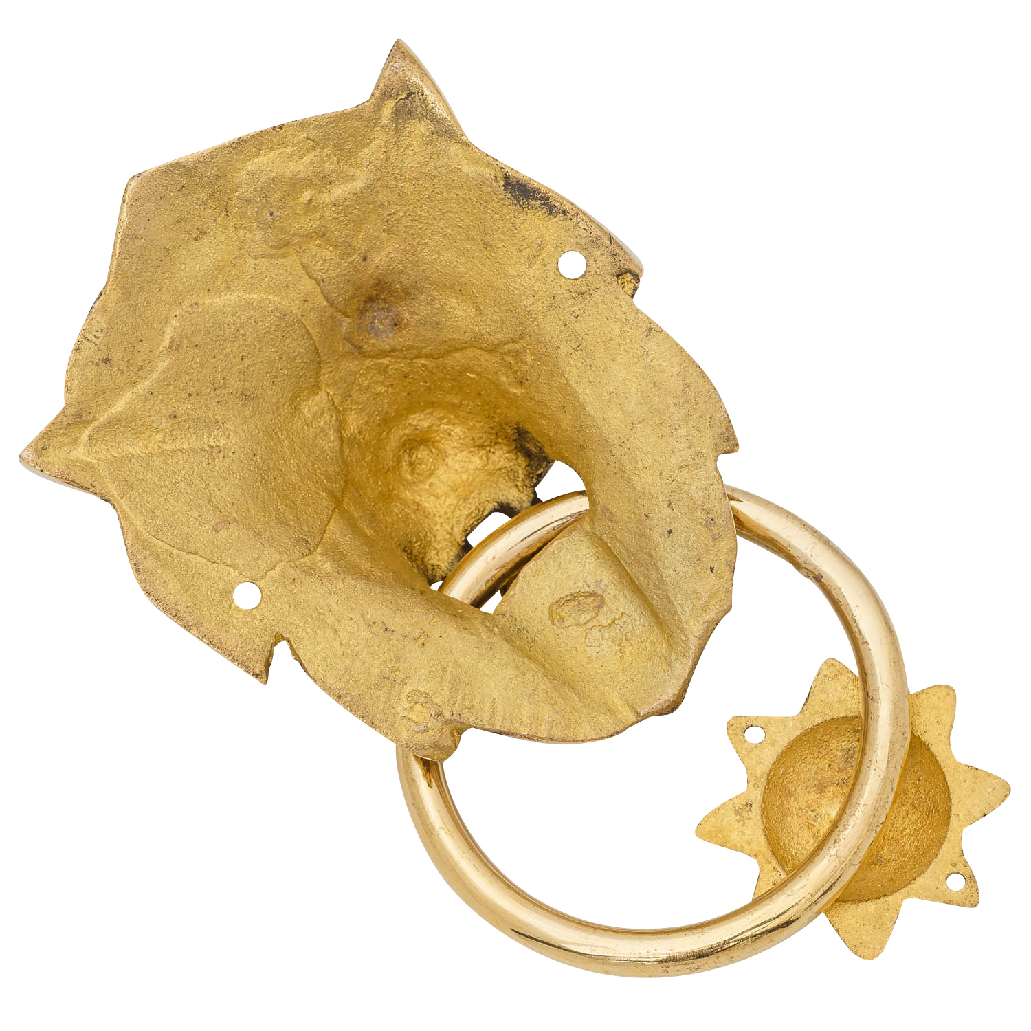 Historischer Türklopfer Löwe Türbeschlag Tür Messing im Antik-Stil 22cm