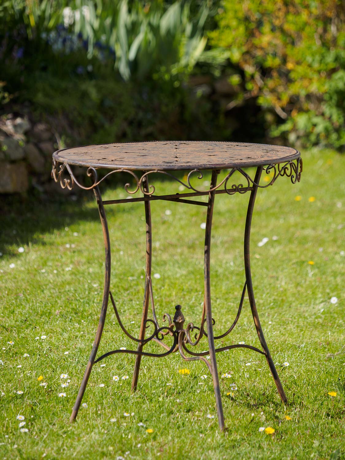 Gartenset Eisen Metall Garnitur Garten Möbel braun Antik-Stil