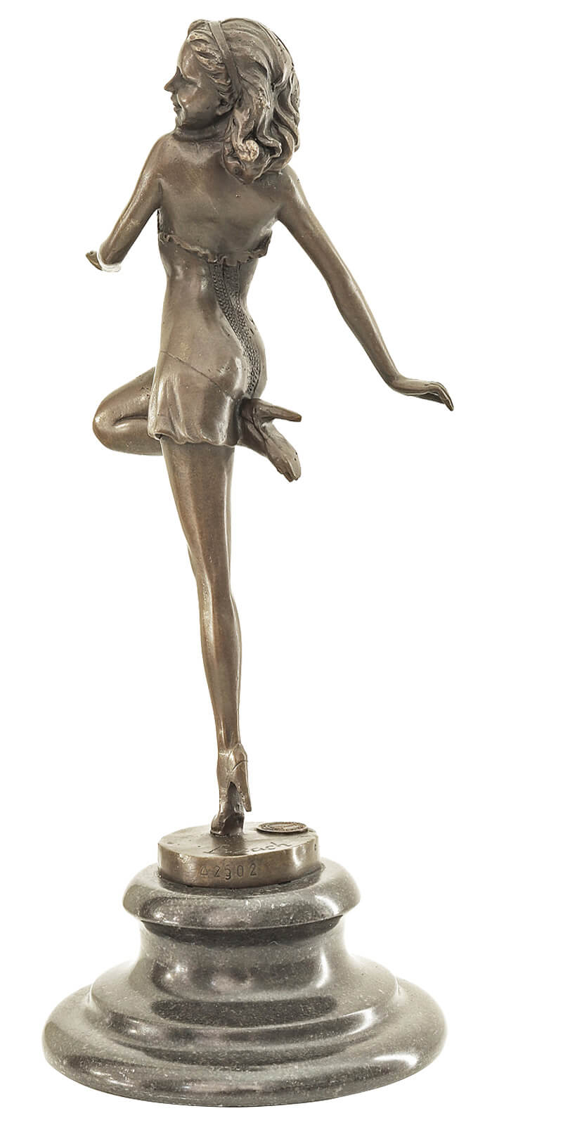 Bronzeskulptur Tänzerin Frau im Antik-Stil Bronze Figur Statue 29cm
