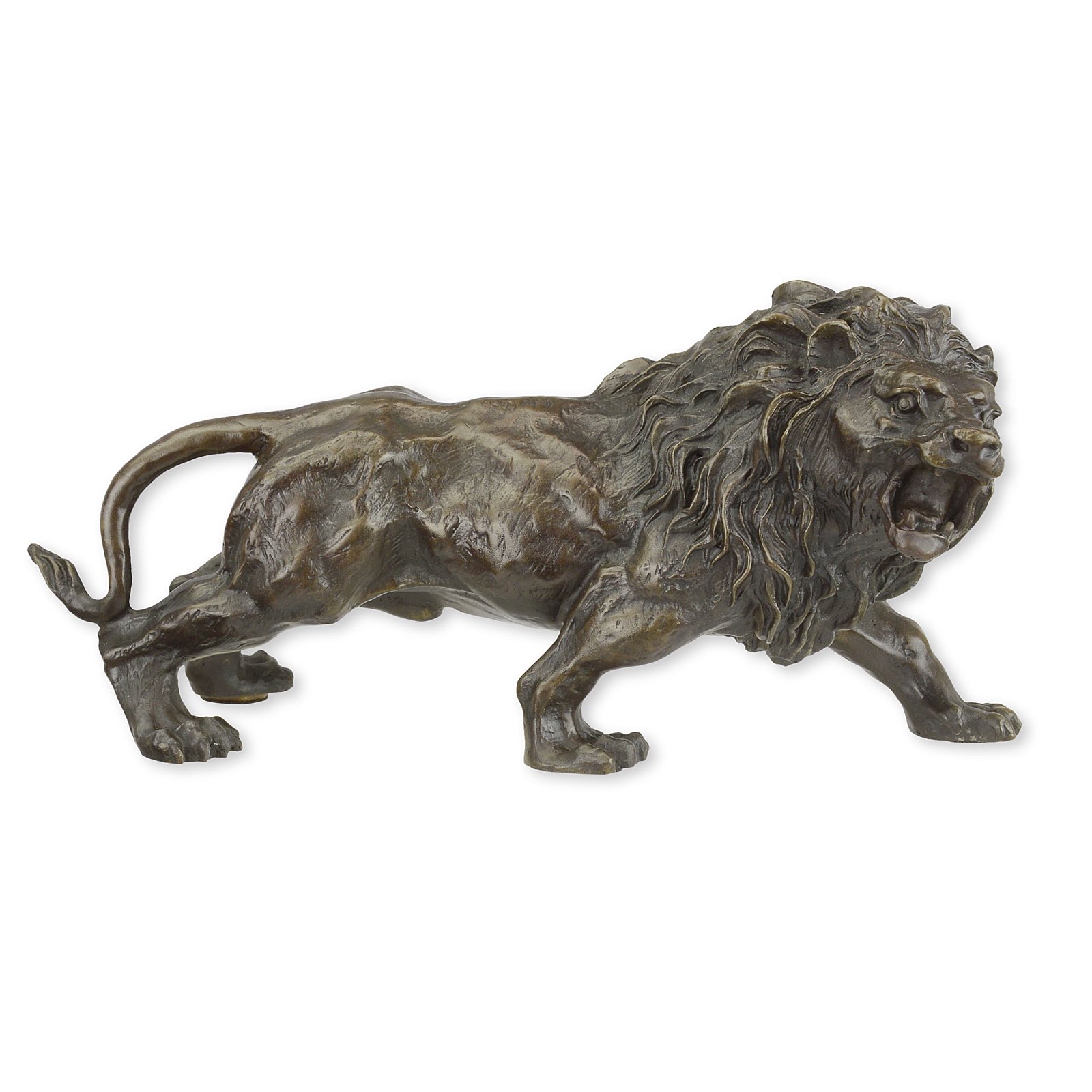 Bronzefigur Löwe Raubkatze Tier Bronze Skulptur Figur Antik-Stil 32cm