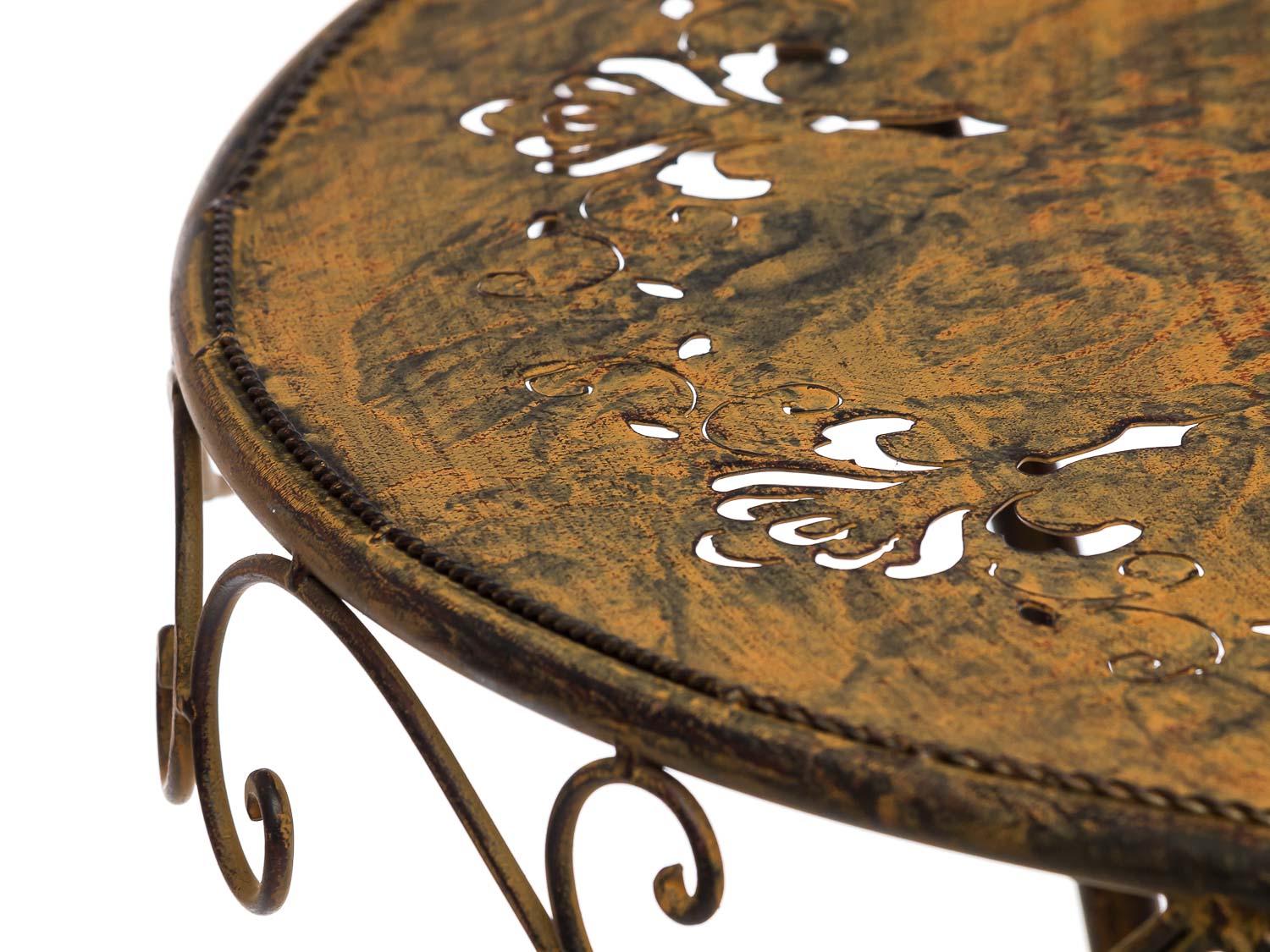 Gartenset Eisen Metall Garnitur Garten Möbel braun Antik-Stil