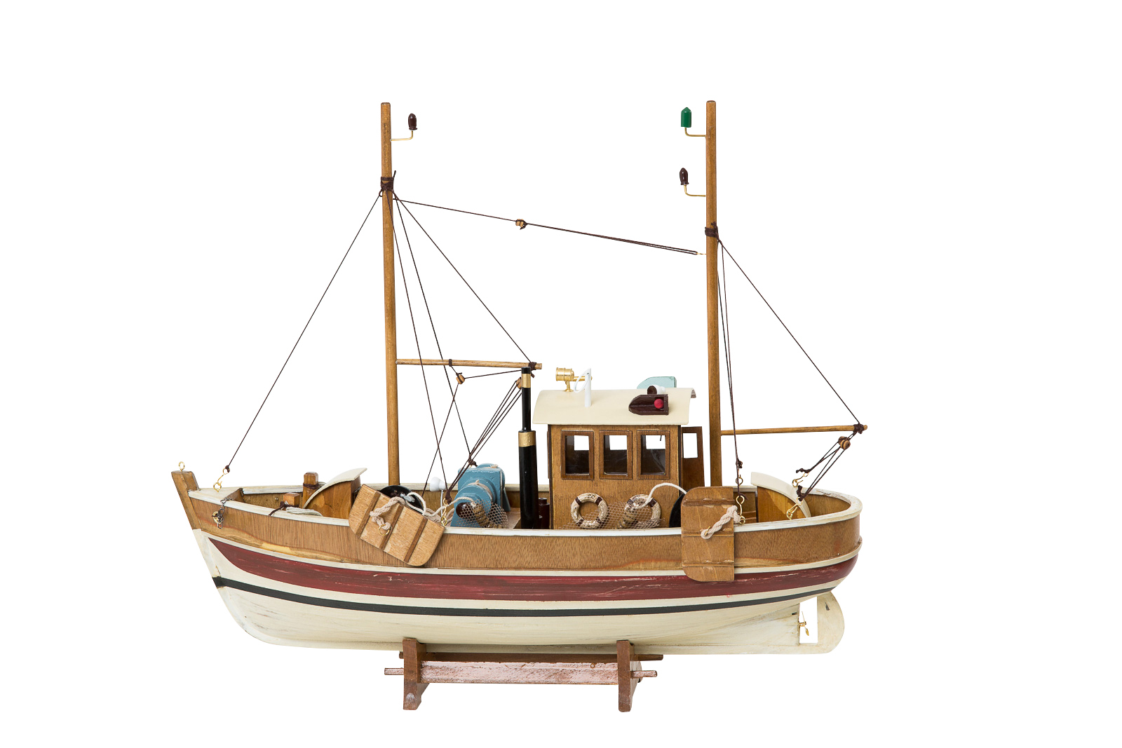 Kutter Fischerboot Fischkutter Holzschiff Schiff Boot Schiffsmodell 45cm Modell