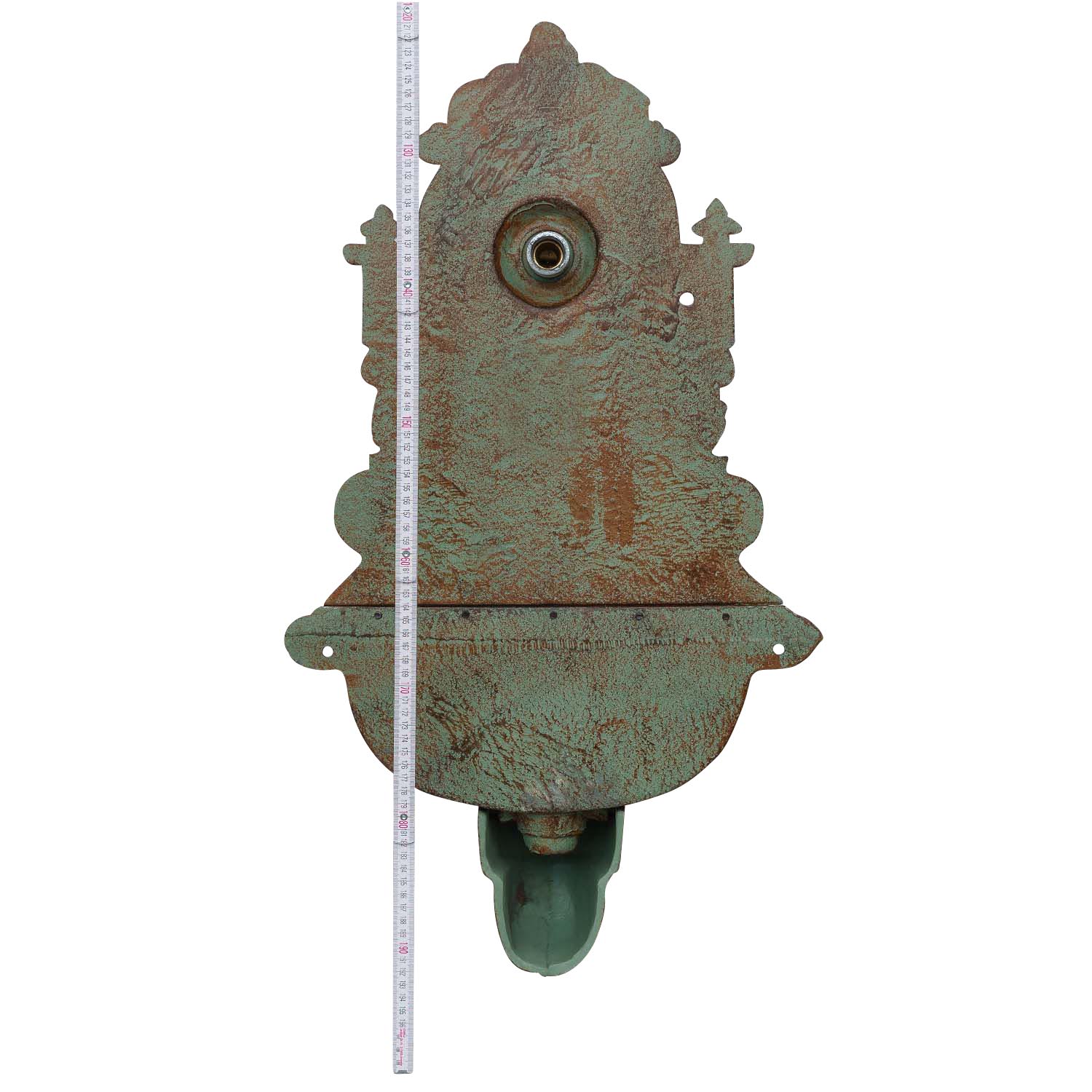 Waschbecken Wandbrunnen Garten Eisen Antik-Stil Brunnen 80cm grün