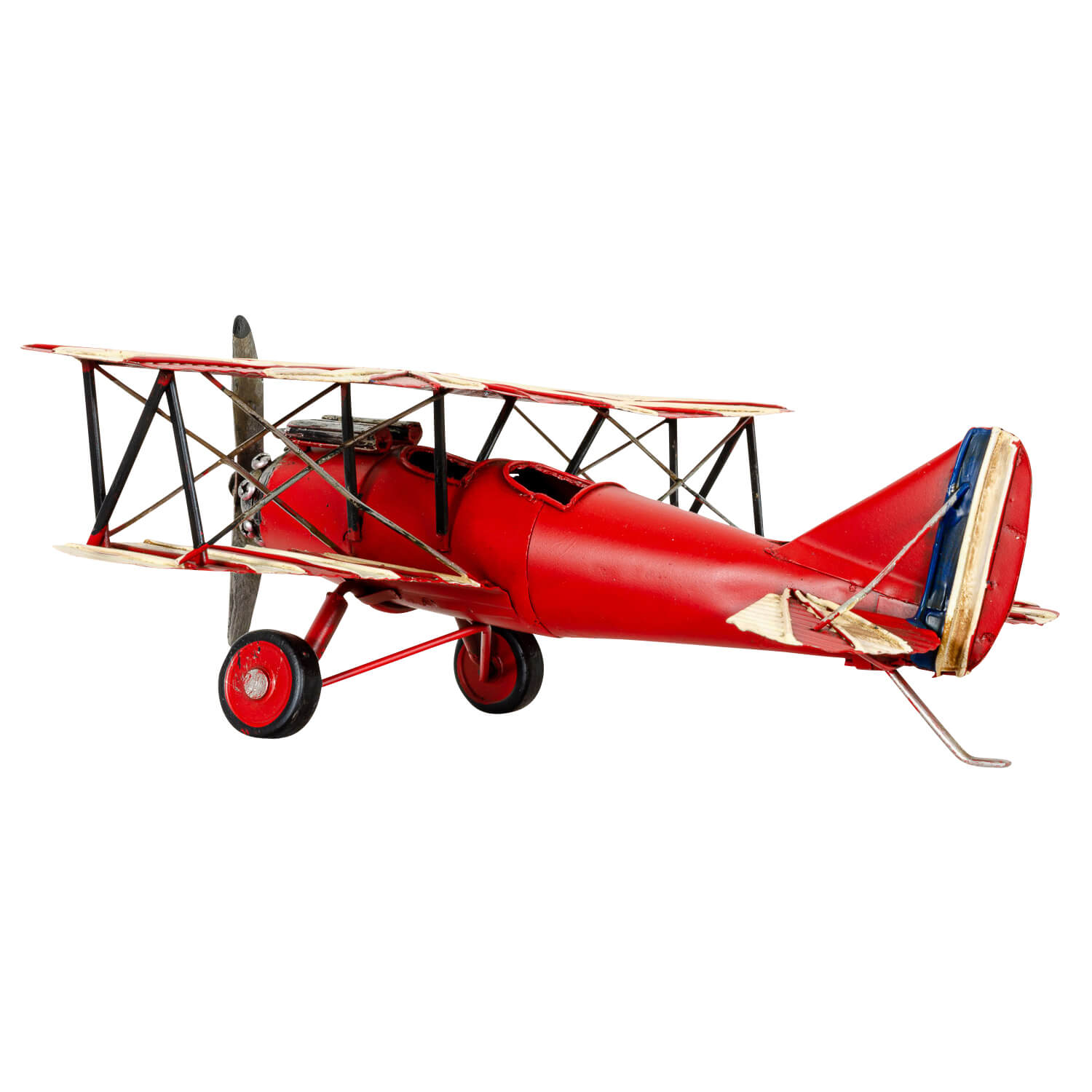 Modellflugzeug japanisches Flugzeug Doppeldecker Modell Metall Antik-Stil - 33cm