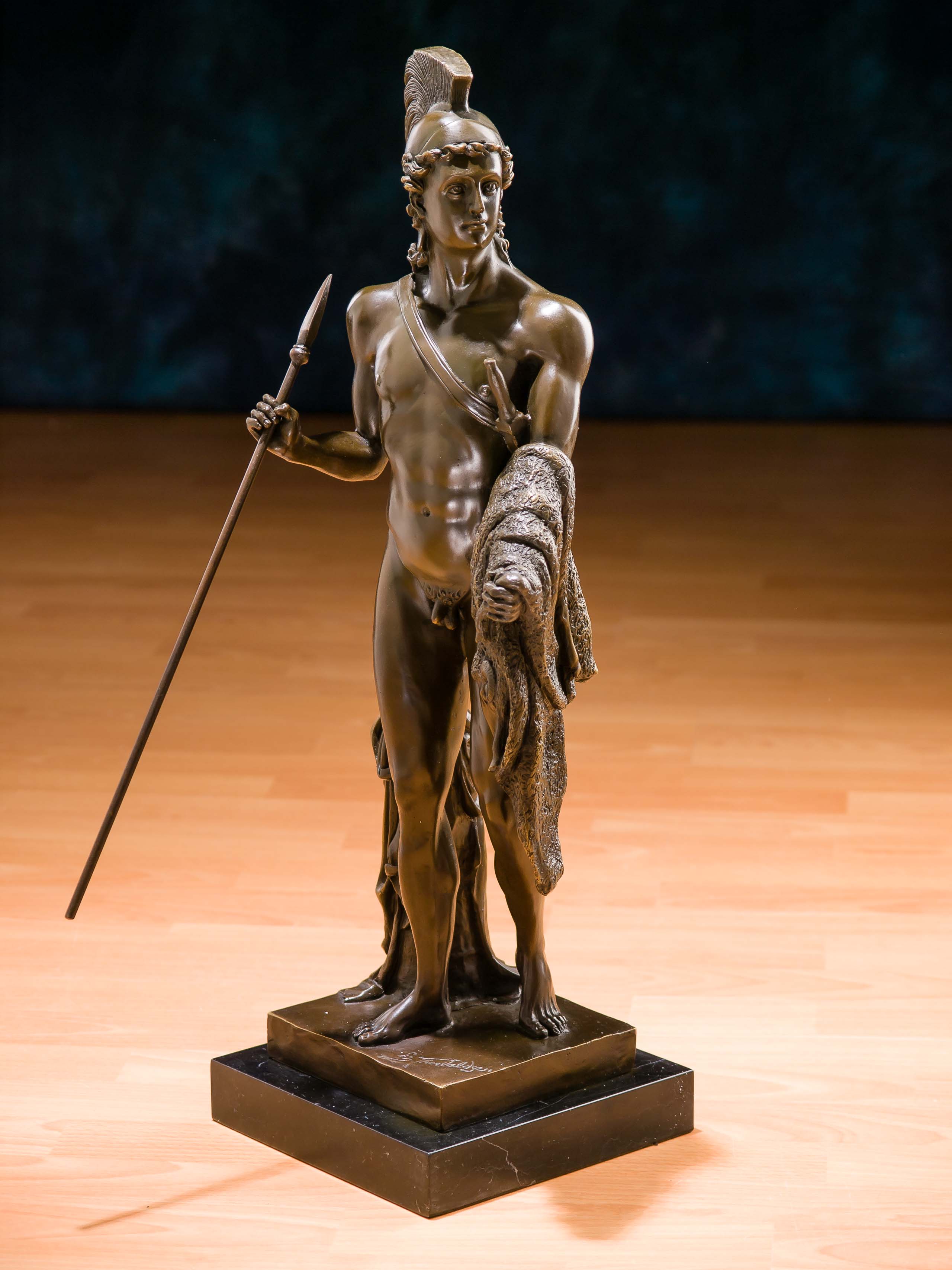 Bronze Skulptur Jason goldenes Vlies Figur 16kg Bronzeskulptur 67cm Bronzefigur