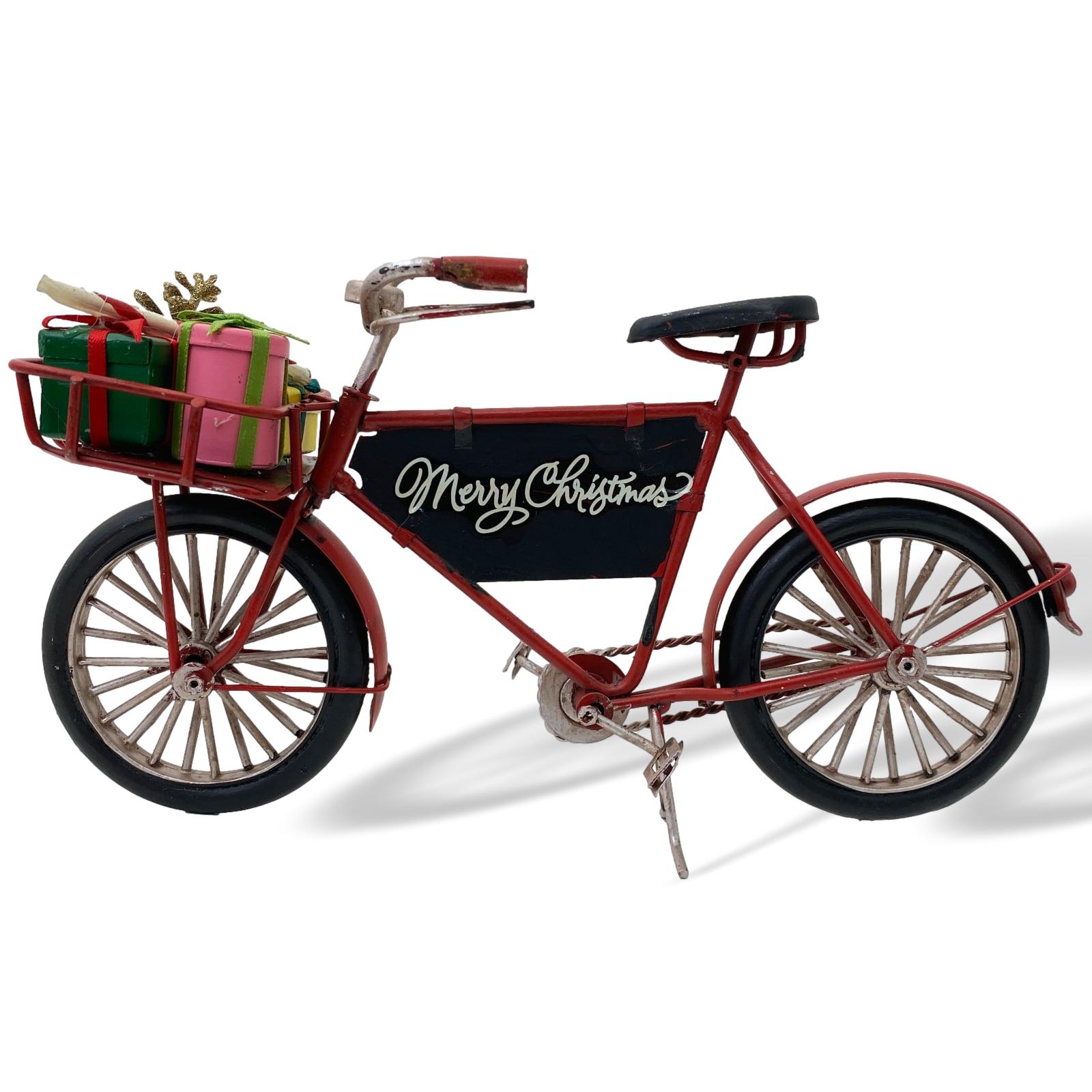 Vélo Noël décoration métal nostalgie 24cm style antique