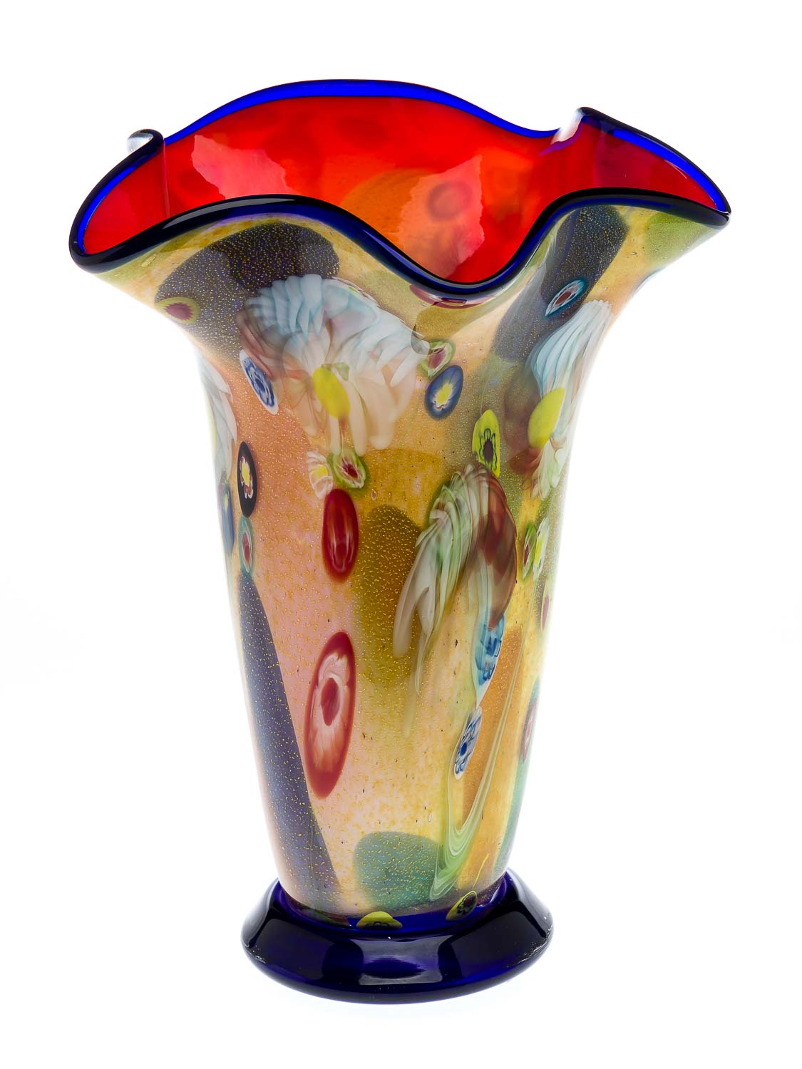 Glasvase 4,8kg Glas Vase Italien Murano Stil Höhe 37cm schwere Tischvase glass