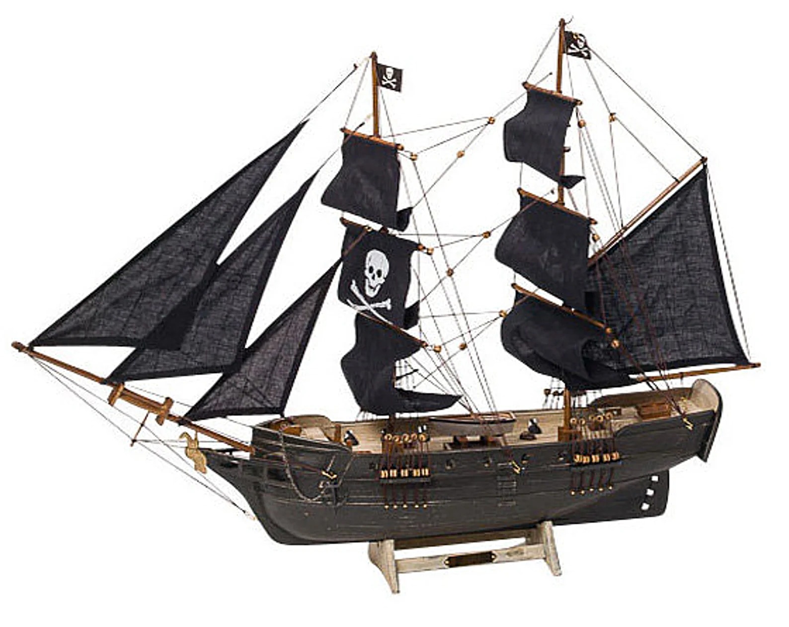 Modèle de navire maquette de bateau bateau de pirates bois 78cm pas de kit