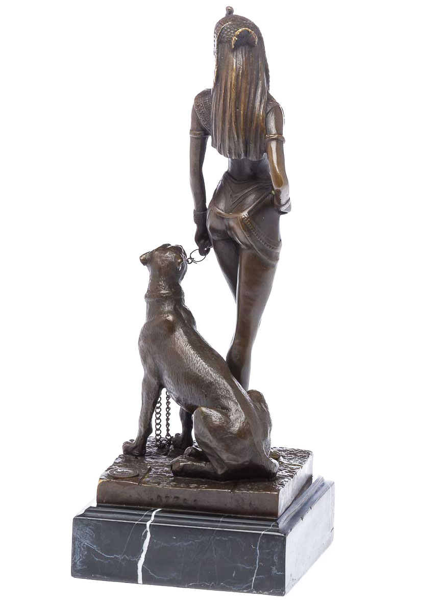 Bronze Kleopatra Panther Erotik Bronzeskulptur Ägypten Cleopatra sculpture