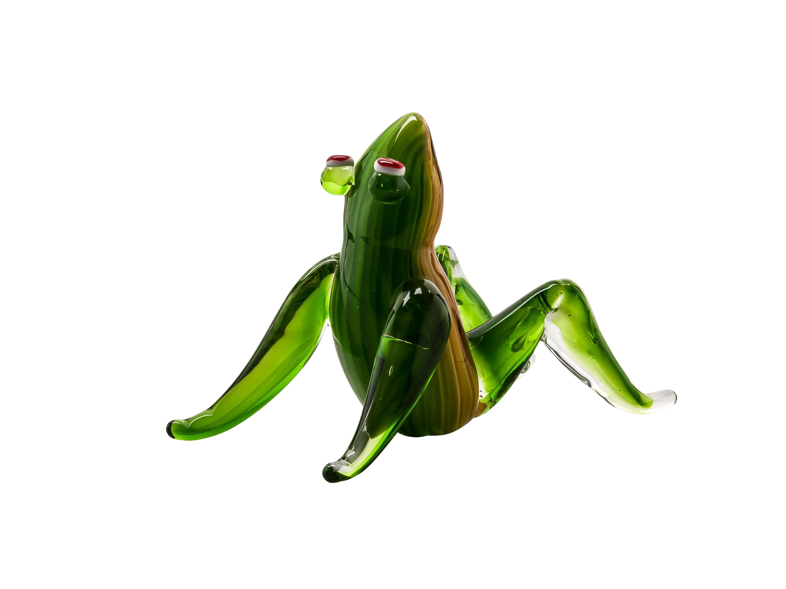 Glasfigur Frosch Glas Figur glass frog Glaskunst Glasobjekt Dekoration 13cm