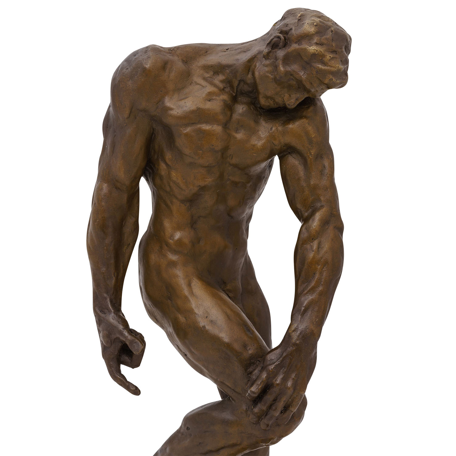 Bronzeskulptur Adam nach Rodin, Kopie, im Antik-Stil Bronze Figur Statue 55cm