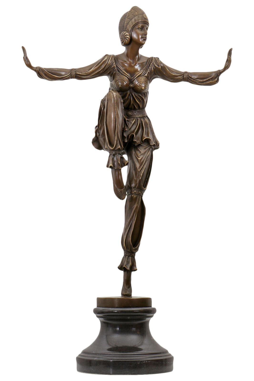 Bronzeskulptur Tänzerin Frau Bronze Figur Statue im Antik-Stil - 75cm